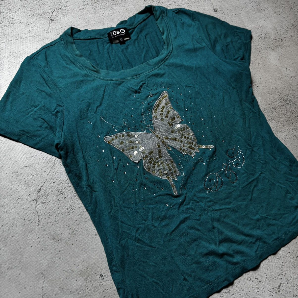 Dolce & Gabbana vintage y2k dolce gabbana t shirt butterfly logo rare Size L / US 10 / IT 46 - 2 Thumbnail