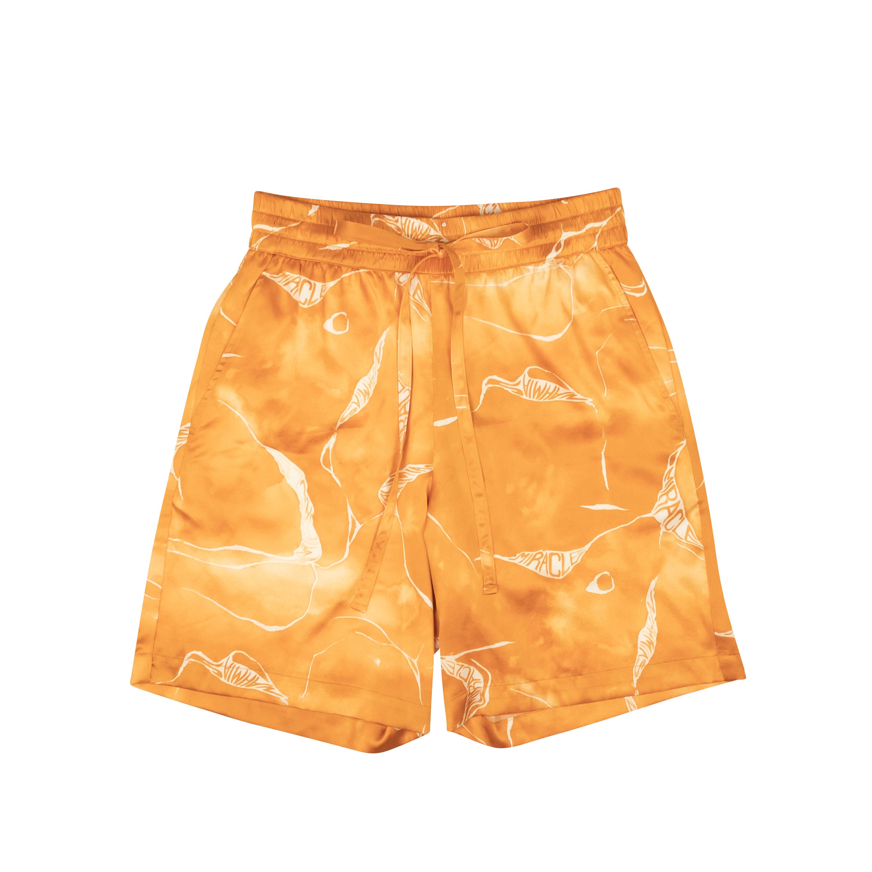 image of Nahmias Orange Miracle Tie Dye Silk Shorts Size Xxl, Men's