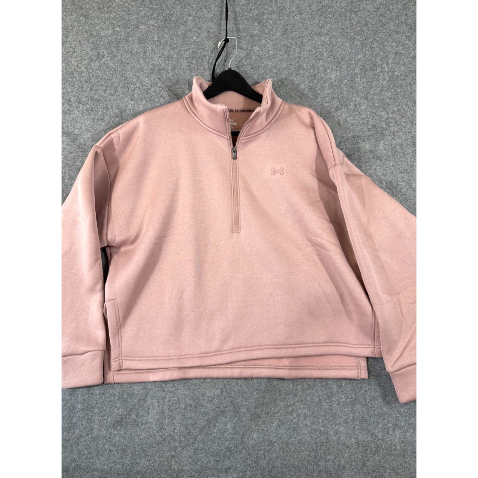 Under Armour Under Armour Fleece Sweater Womens XL Pink Half-Zip Loose Fit Mock Neck Pullover Long Sleeve NWOT Size XL / US 12-14 / IT 48-50 - 3 Thumbnail