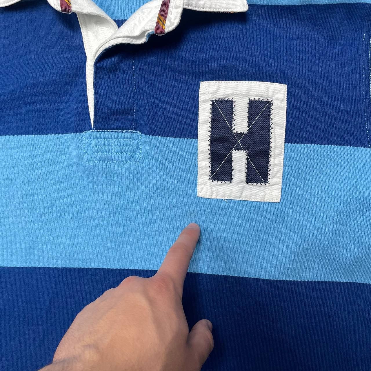 Tommy Hilfiger Vintage Tommy Hilfiger Rugby Striped LS Y2K Polo Shirt L Size US L / EU 52-54 / 3 - 7 Thumbnail