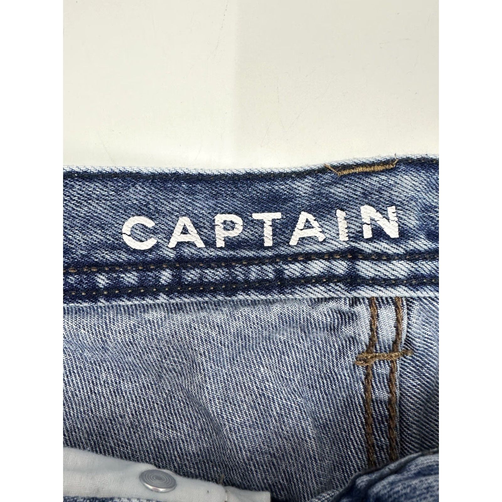 Denime Ninth Hall Captain Mens Jeans Shorts Size 30 Slim Scribbles Denim Bermuda Casual 5-Pocket Zip Button Logo Zipper Blue Cotton Flat Front Slim Sit Mens Size US 30 / EU 46 - 2 Thumbnail