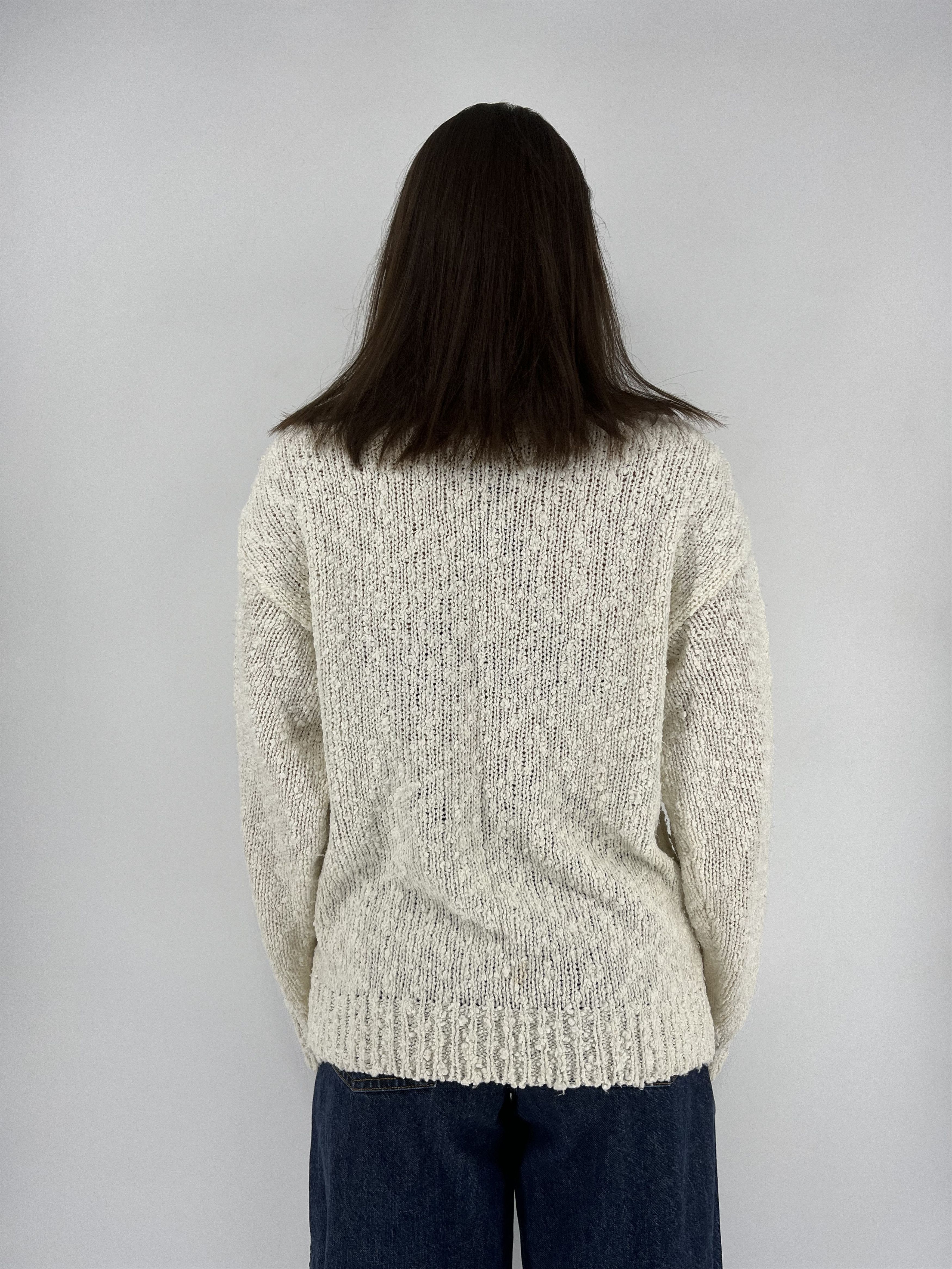 Japanese Brand Vintag BeigeLace With Flower Knitwear Sweater Made in Korea Size M / US 6-8 / IT 42-44 - 6 Thumbnail
