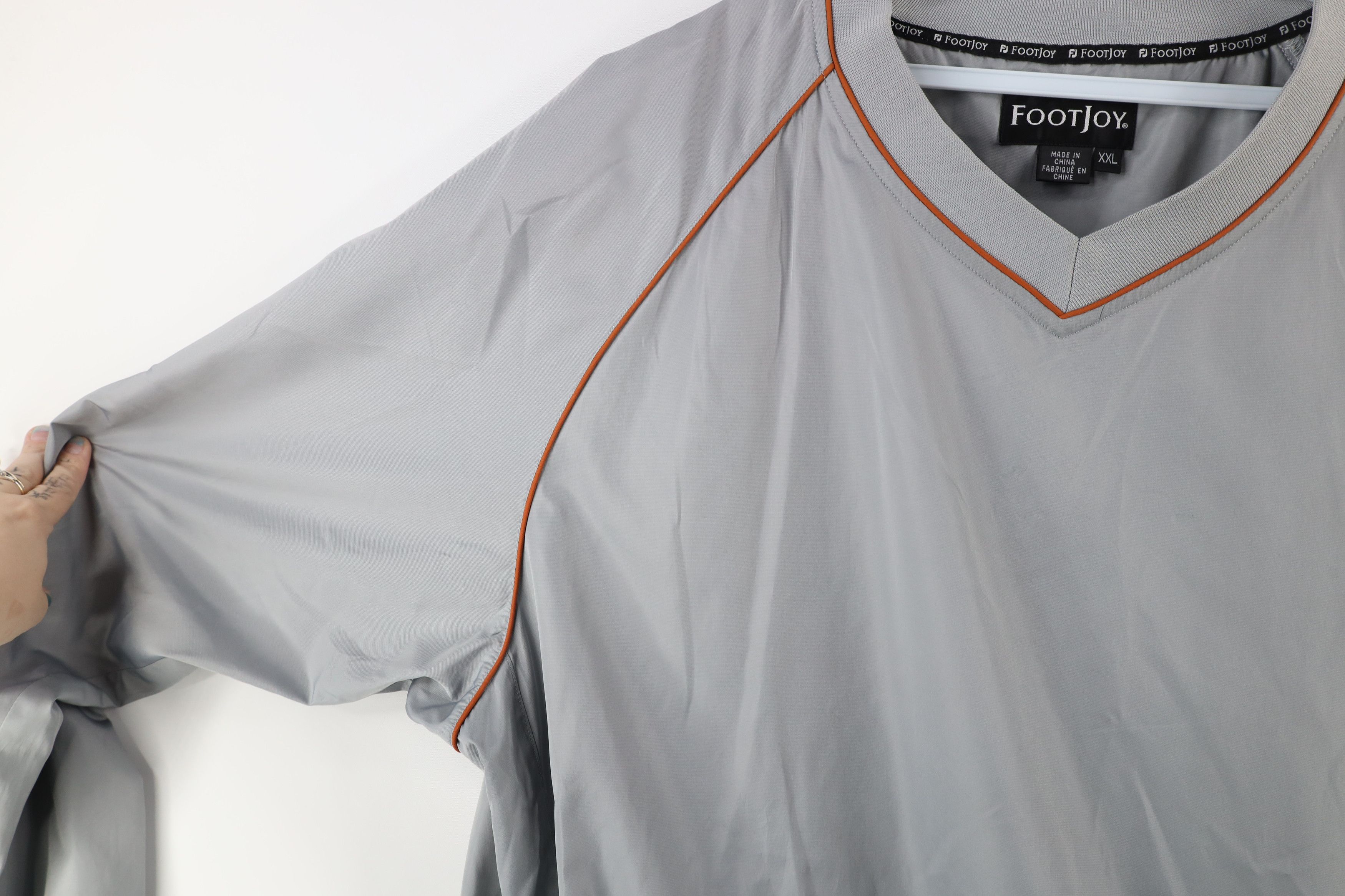 Footjoy × Vintage FootJoy Golfing Golf Pullover Windbreaker Rain Jacket Silver Size US XXL / EU 58 / 5 - 6 Thumbnail