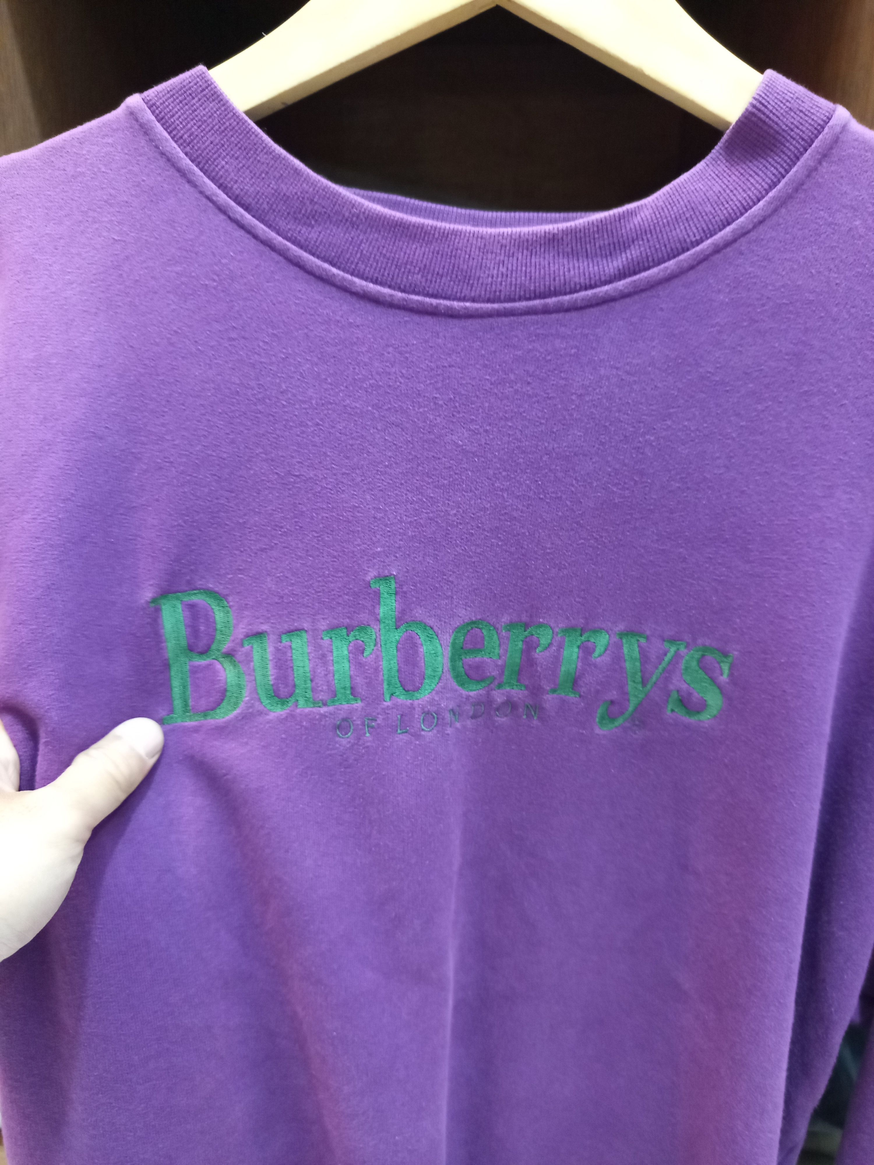 Burberry 1980s Burberrys of London Embroidered Logo Sweatshirt Size US XL / EU 56 / 4 - 5 Thumbnail