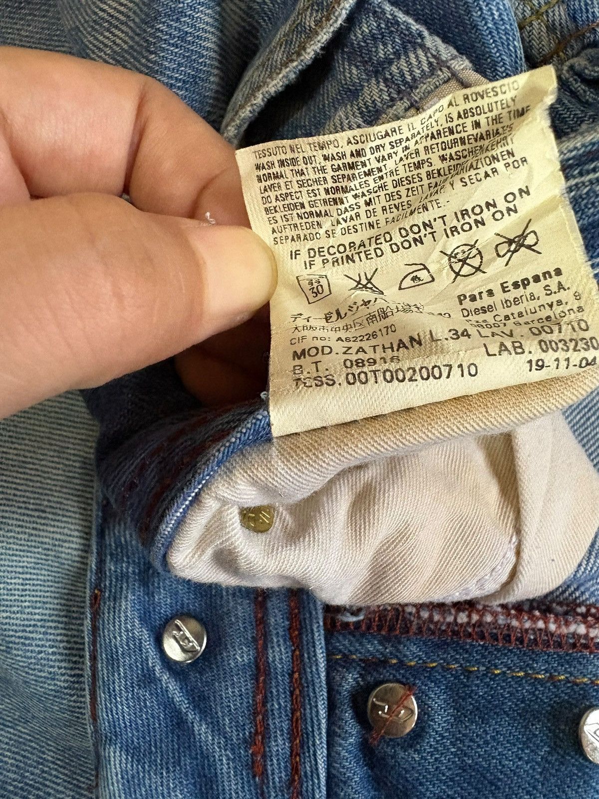 Diesel Vintage Diesel Zathan Blue Wash Distressed Flare Jeans Size US 32 / EU 48 - 12 Thumbnail