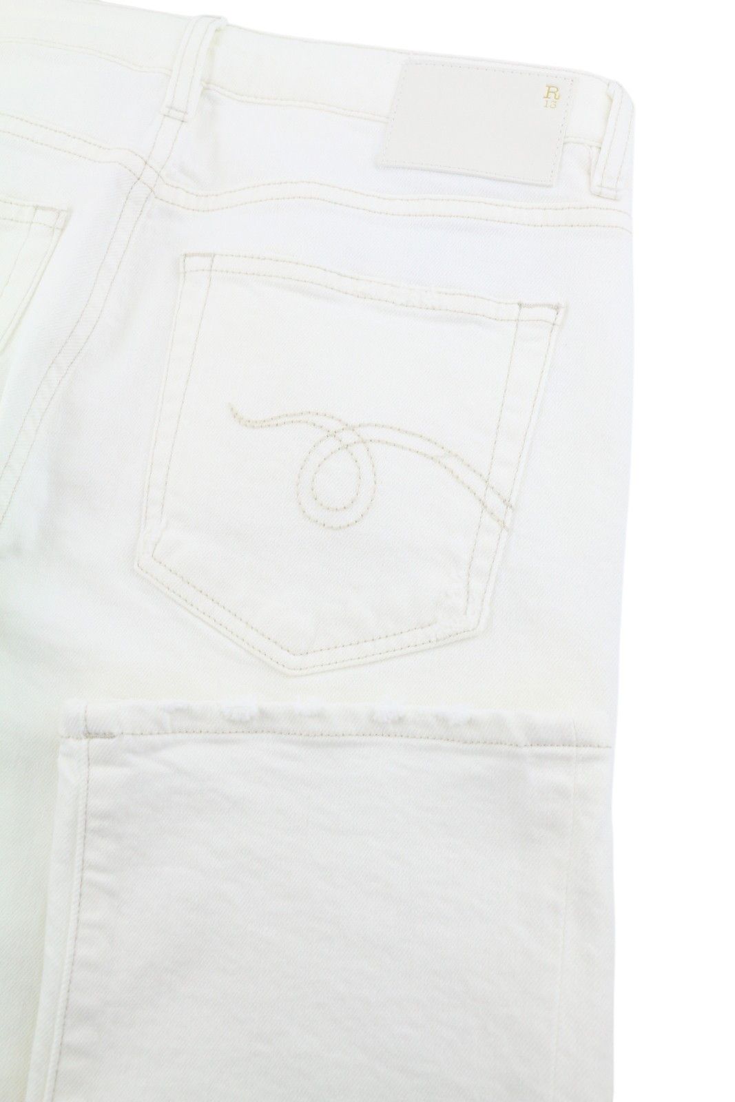 R13 TOBY BOY 26 Aerin White Stretch Jeans 89845 Size 26" / US 2 / IT 38 - 6 Thumbnail