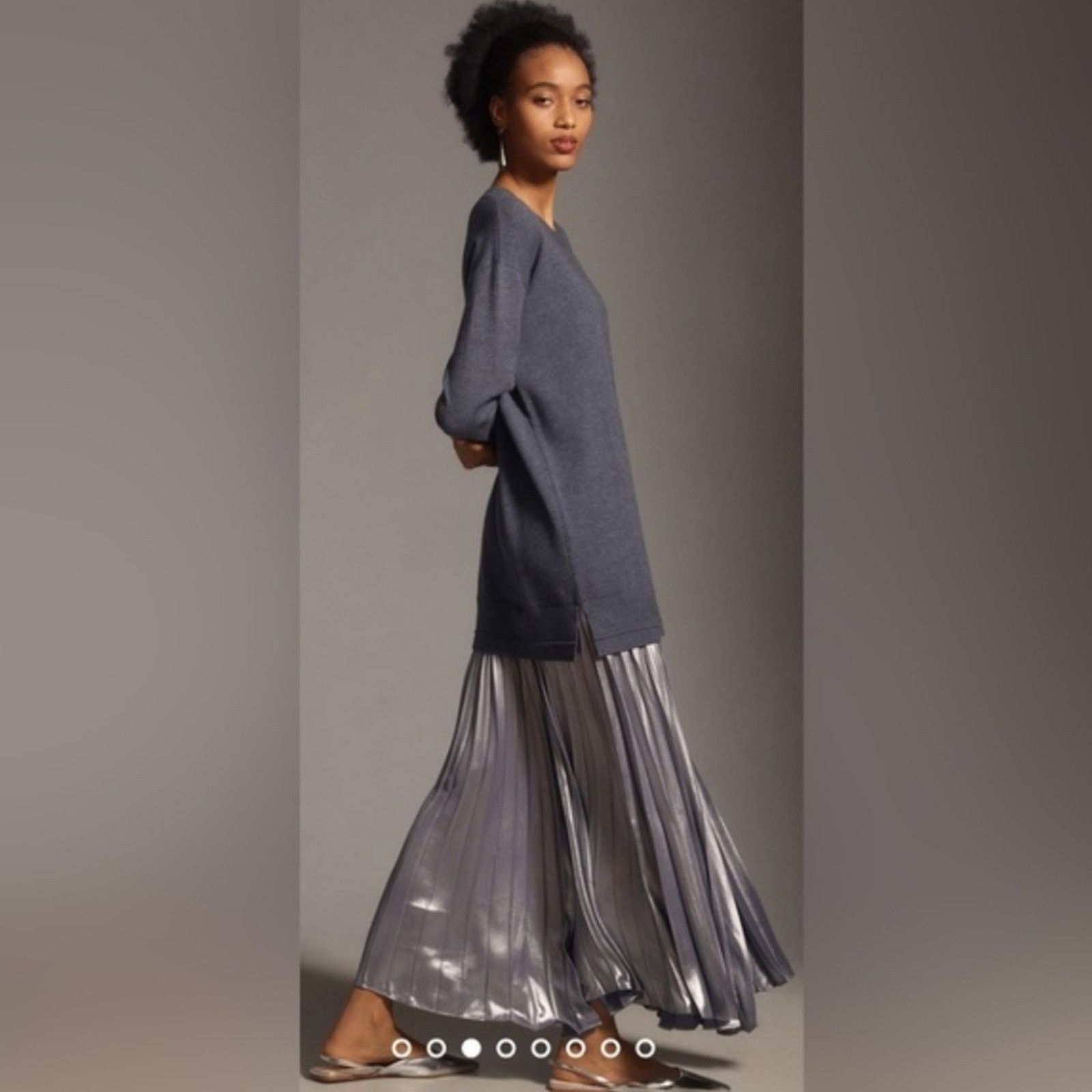 Anthropologie Anthropologie Pleated Twofer Sweater Midi Dress 1X Size XL / US 12-14 / IT 48-50 - 6 Thumbnail