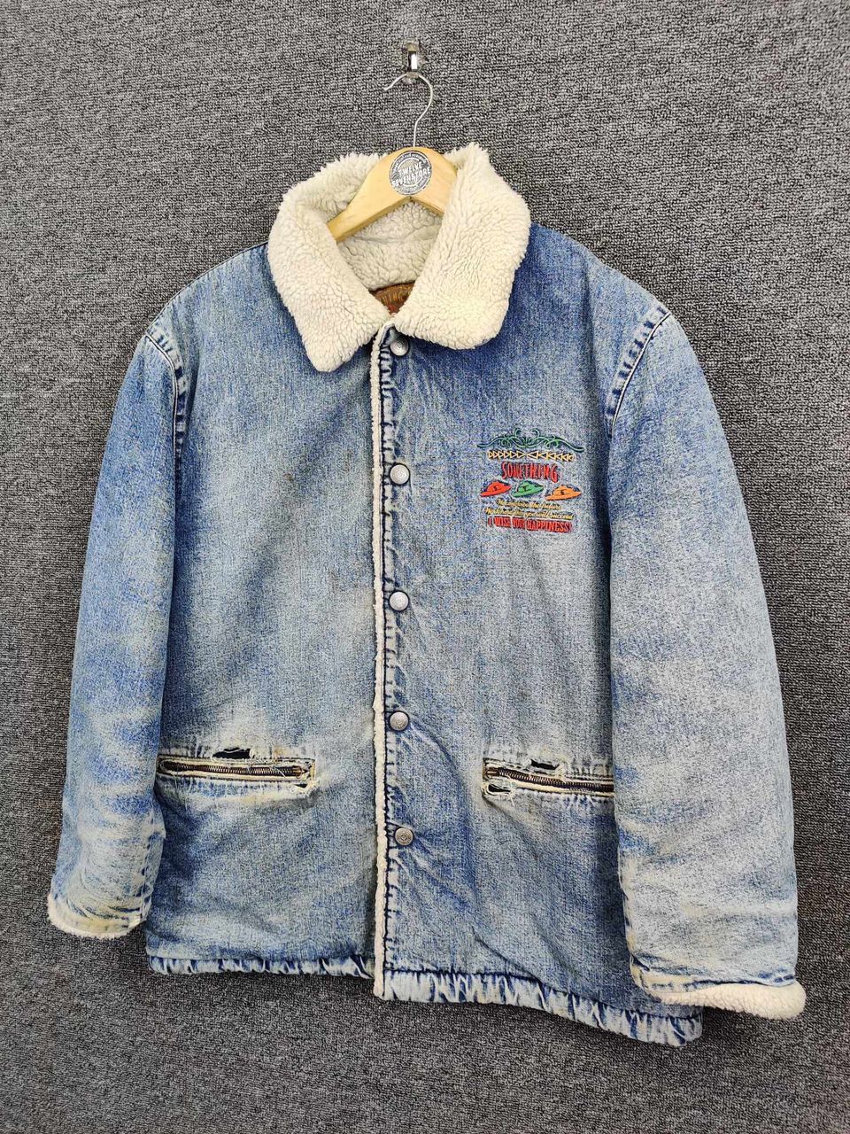 Edwin Vintage 90s Edwin Sherpa Denim Jacket Size US M / EU 48-50 / 2 - 2 Thumbnail
