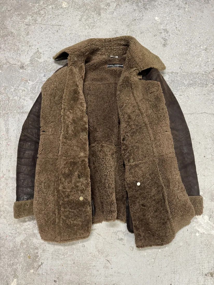 Dolce & Gabbana × Vintage AW2002 Dolce & Gabbana Shearling Brown Elevated Leather Jacket Size US M / EU 48-50 / 2 - 6 Thumbnail