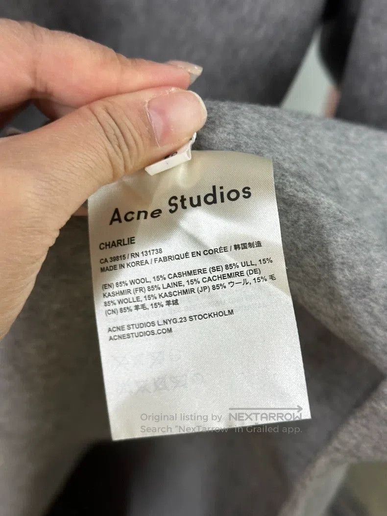 Acne Studios Acne Studios Gray Wool Coat Size US M / EU 48-50 / 2 - 7 Thumbnail