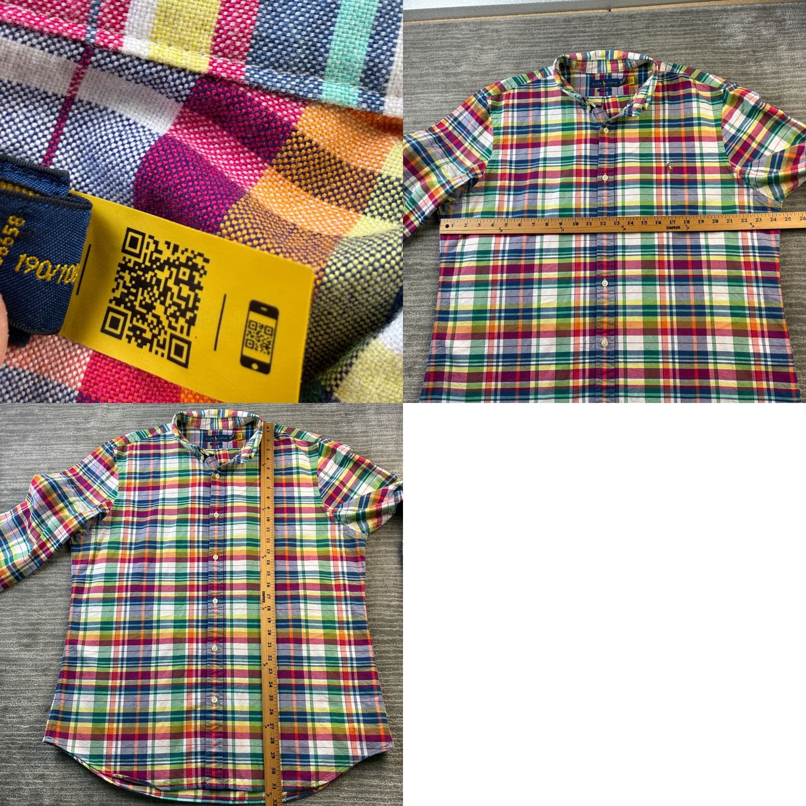 Polo Ralph Lauren Ralph Lauren Shirt Mens 2XL Oxford Slim Fit Tartan Plaid Flesh Pony Size US XXL / EU 58 / 5 - 8 Thumbnail