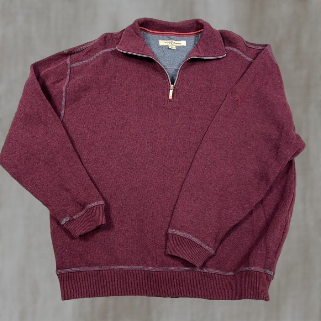 Tommy Bahama Tommy Bahama Sweater Men L Red Knit Pullover 1/4 Zip Embroidered Logo Zipper Size US L / EU 52-54 / 3 - 1 Thumbnail