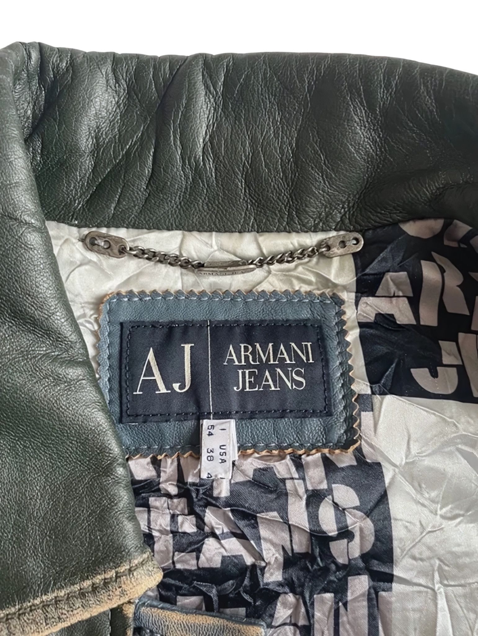 Giorgio Armani ARCHIVE BULL LEATHER JACKET Size US L / EU 52-54 / 3 - 4 Thumbnail
