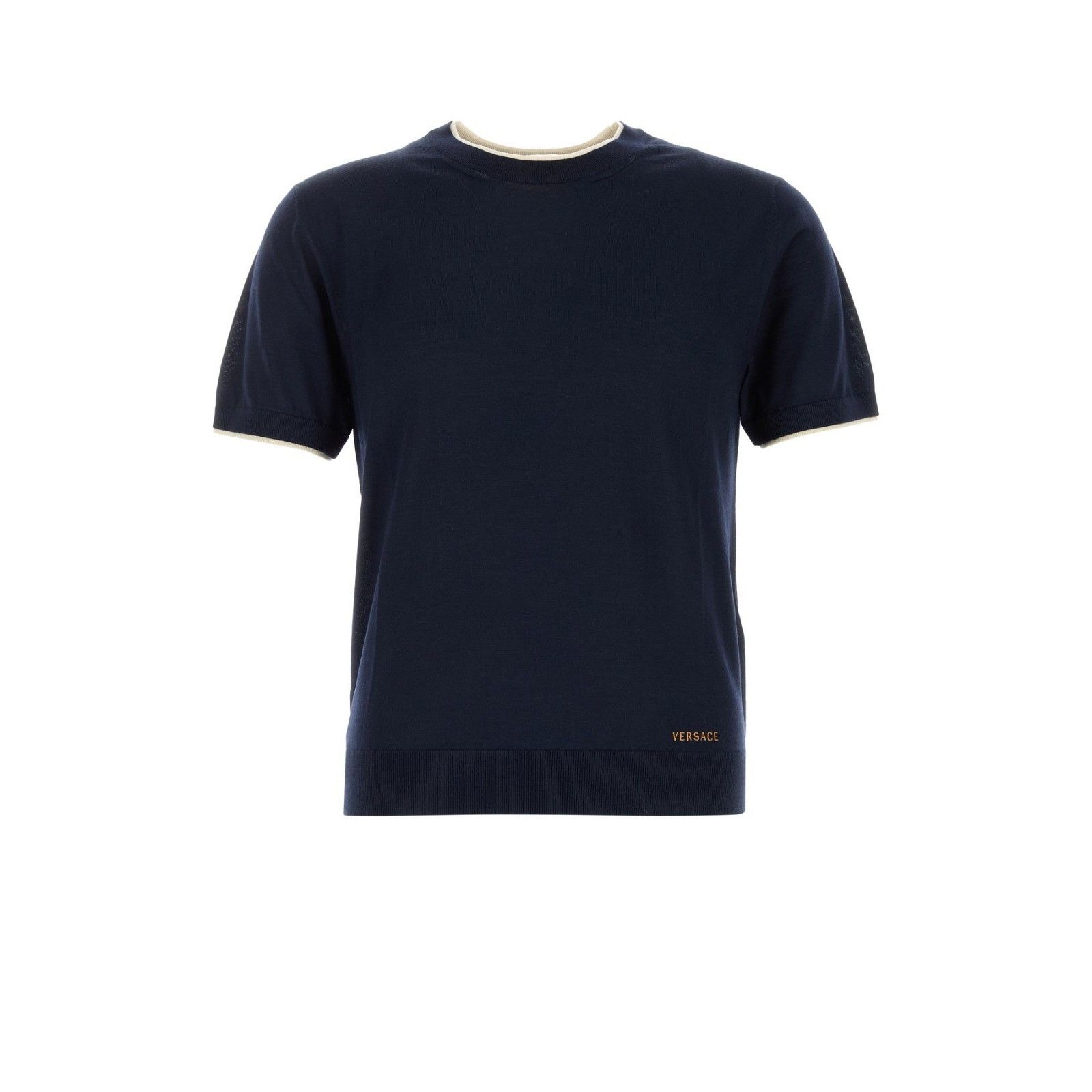 Versace VERSACE Navy Blue Stretch Wool Sweater New & Authentic (Men' Size US XL / EU 56 / 4 - 1 Thumbnail