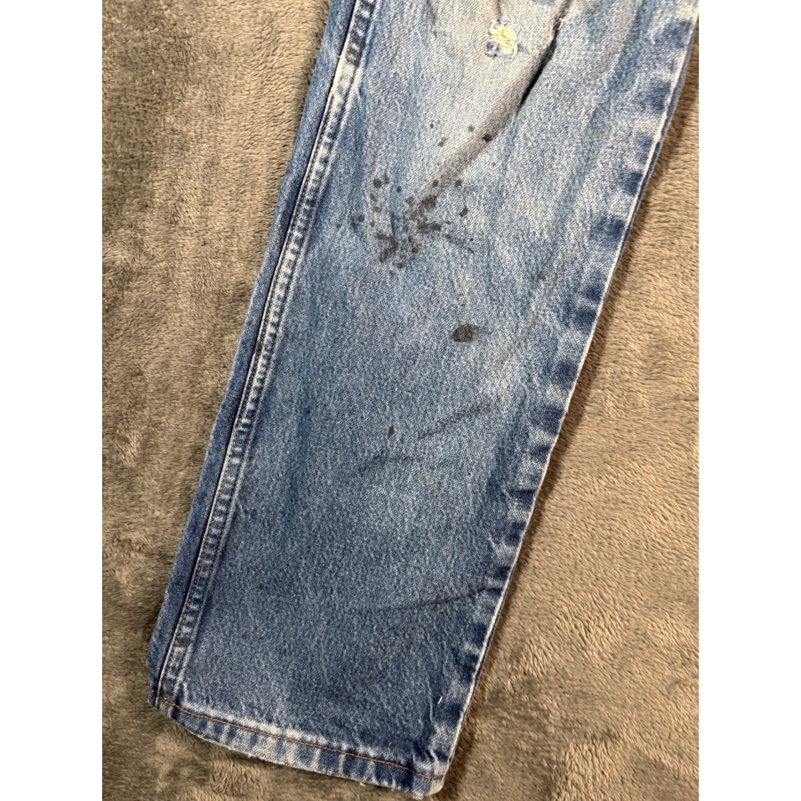 VINTAGE Wrangler Cowboy Cut 13MWZ Jeans Men 32x30 Bootcut Denim Western Distressed Blue