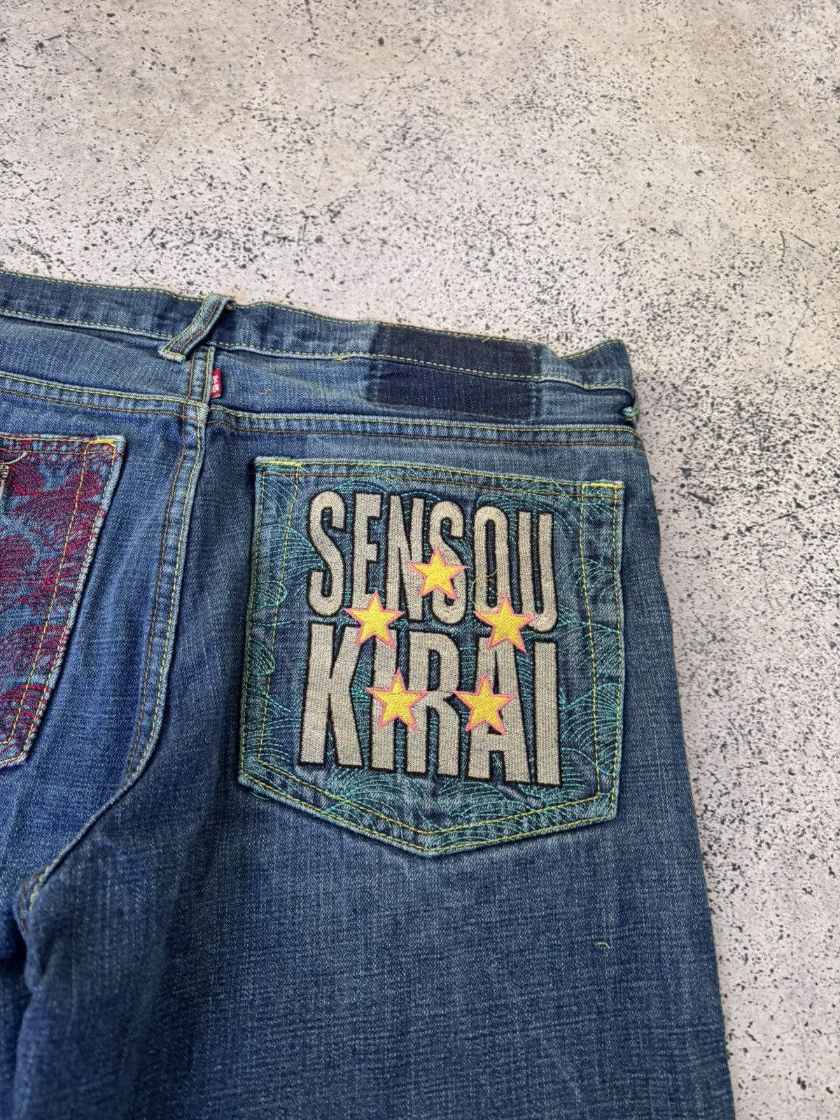 Japanese Brand Red Monkey Company SENSOUKIRAI size 36 baggy blueshort jeans Size US 36 / EU 52 - 5 Thumbnail