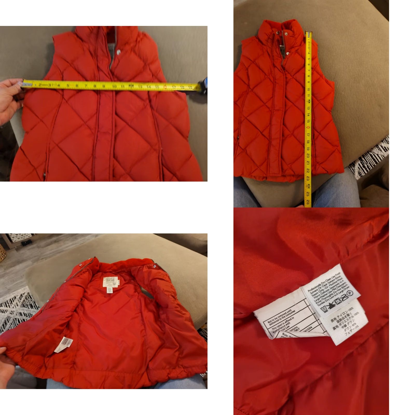 Eddie Bauer Eddie Bauer Puffer Vest M Red Quilted Full Zip EB 700 FP Premium Quality Women Size M / US 6-8 / IT 42-44 - 9 Thumbnail