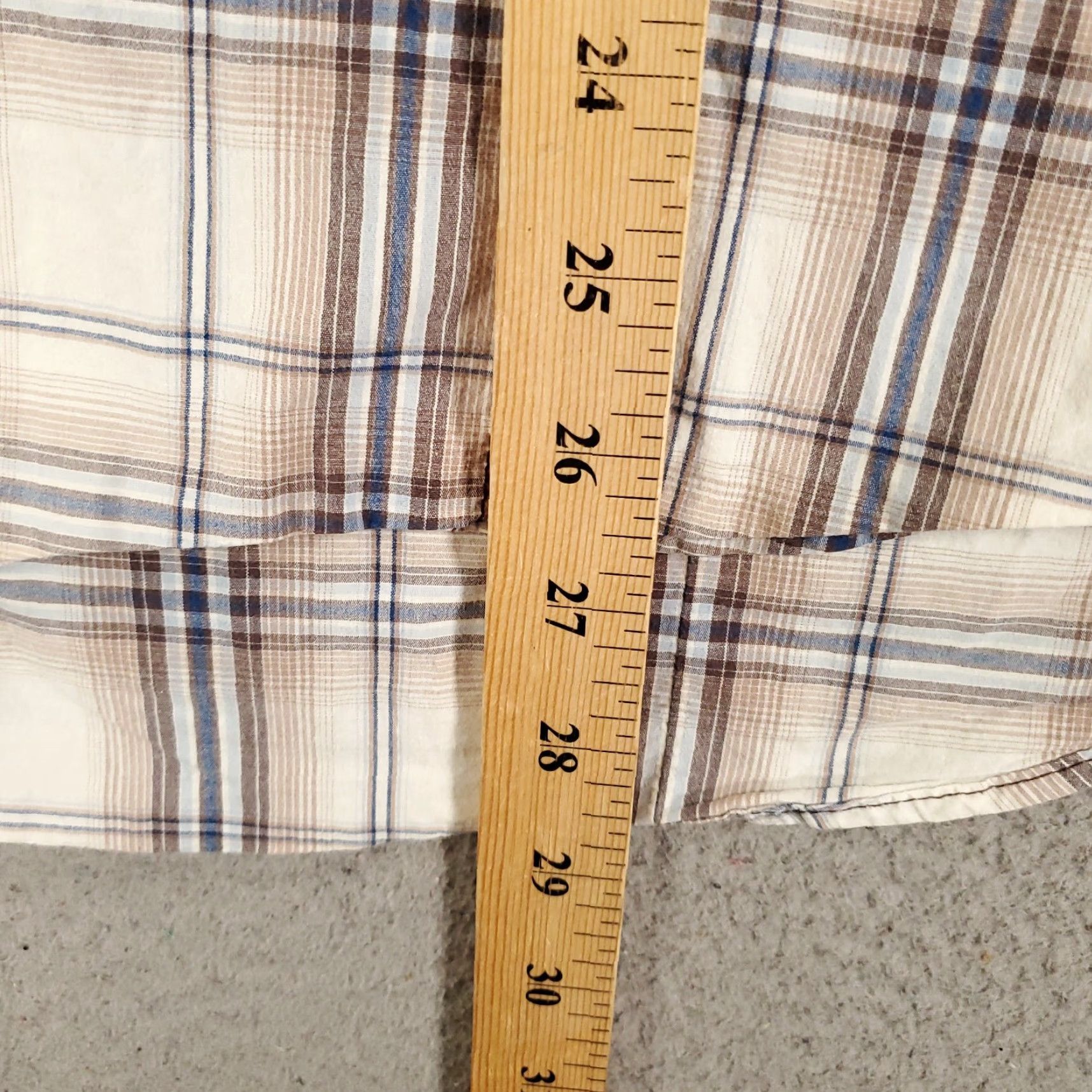 Vintage 7 Diamonds Shirt Mens XL Blue White Brown Plaid Button Up Long Sleeve Cotton Size US XL / EU 56 / 4 - 5 Thumbnail