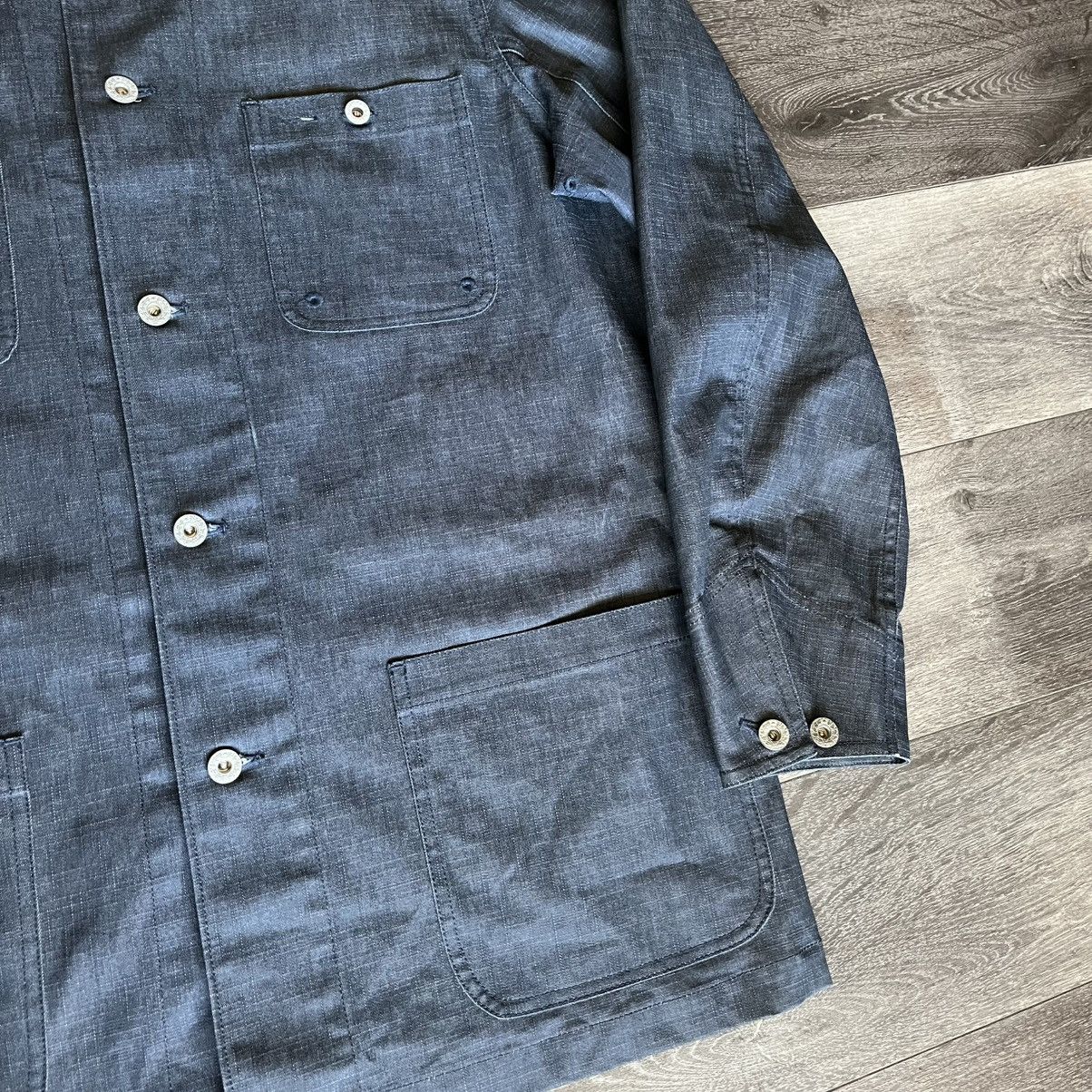 Takeo Kikuchi Takeo Kikuchi Waxed Denim Chore Button Up Jean Jacket Japan Size US XL / EU 56 / 4 - 4 Thumbnail