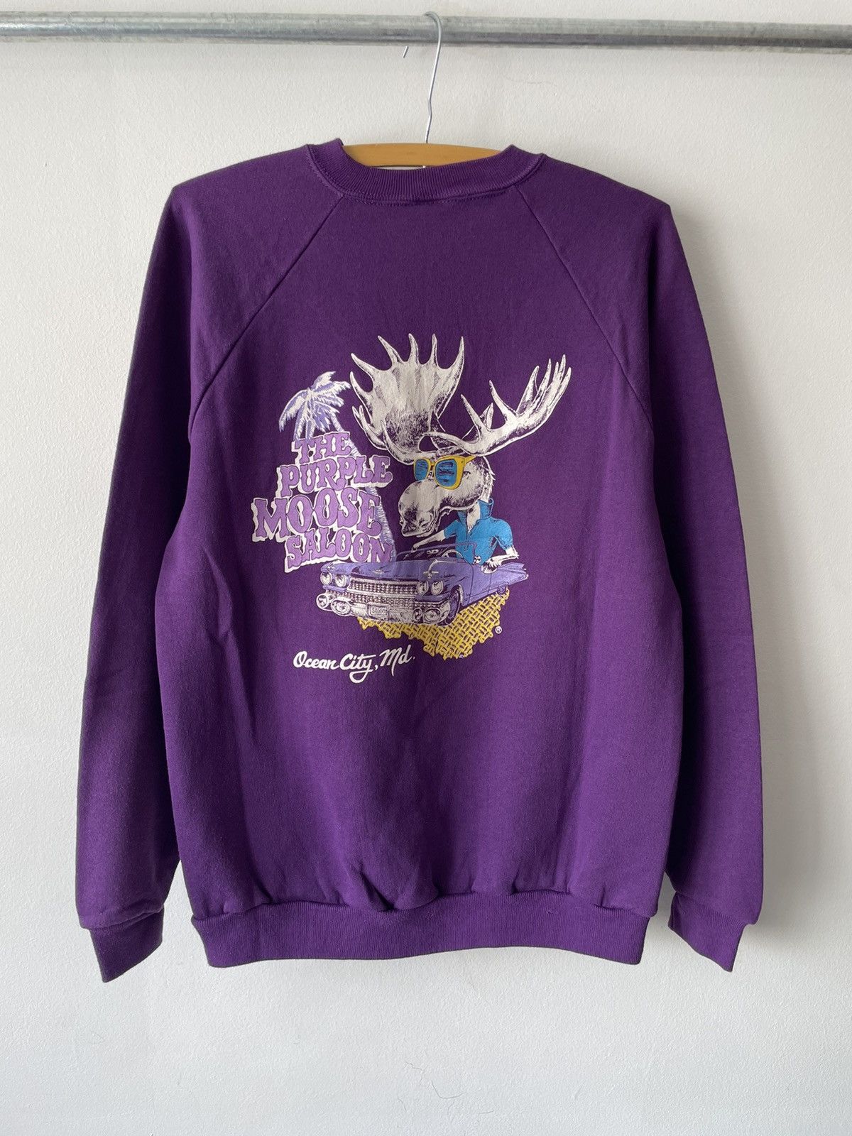 Russell Athletic × Vintage Vintage 80s The Purple Moose Saloon Crew Size US L / EU 52-54 / 3 - 4 Thumbnail