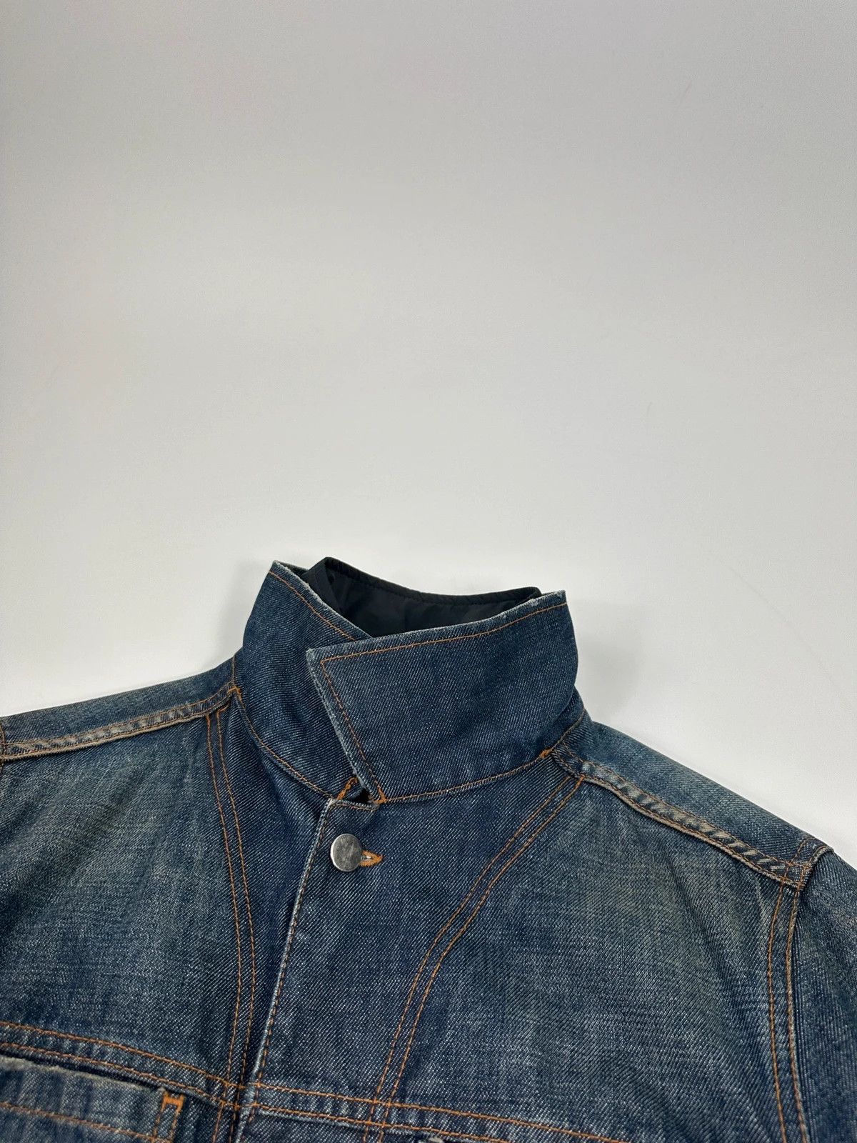 Prada Prada Milano FW2005 Indigo Blue Nylon Lining Denim Jacket Size US M / EU 48-50 / 2 - 5 Thumbnail