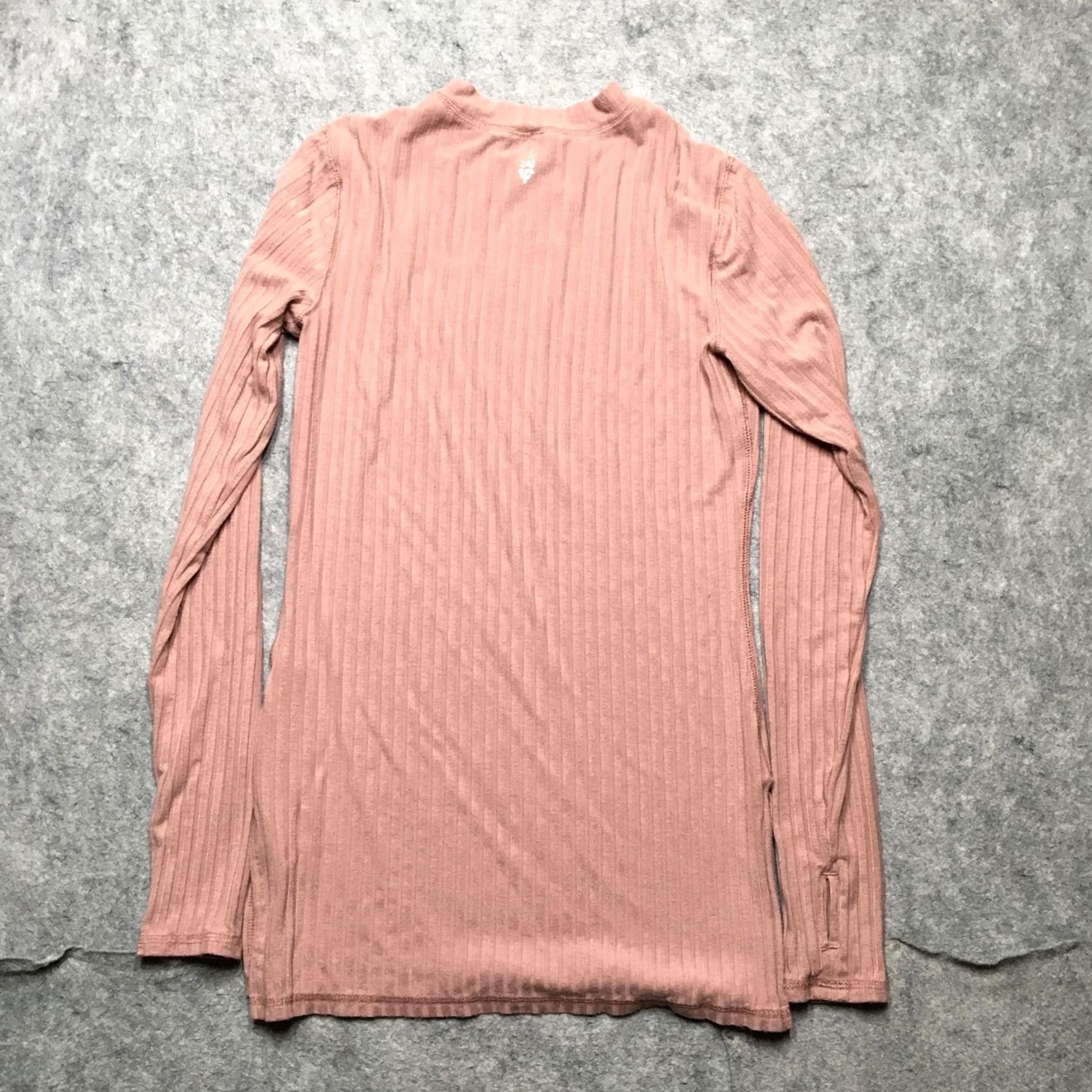 Vintage FP Movement Shirt Womens Small Pink Ribbed Long Sleeve Lightweight Yoga Top Size S / US 4 / IT 40 - 5 Thumbnail