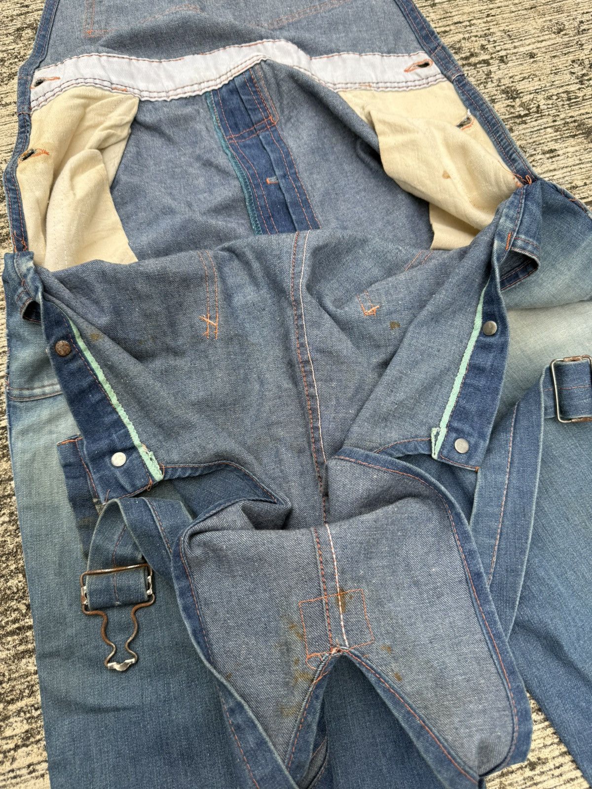 Ben Davis Vintage 1960s–Early 1970s Ben Davis Selvedge Denim Overalls Size US 30 / EU 46 - 12 Thumbnail
