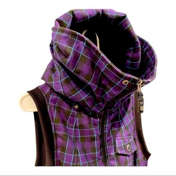 Burton Burton Ho Chi Minh Purple Plaid Dry Ride Hooded Vest Large N Size L / US 10 / IT 46 - 15 Thumbnail