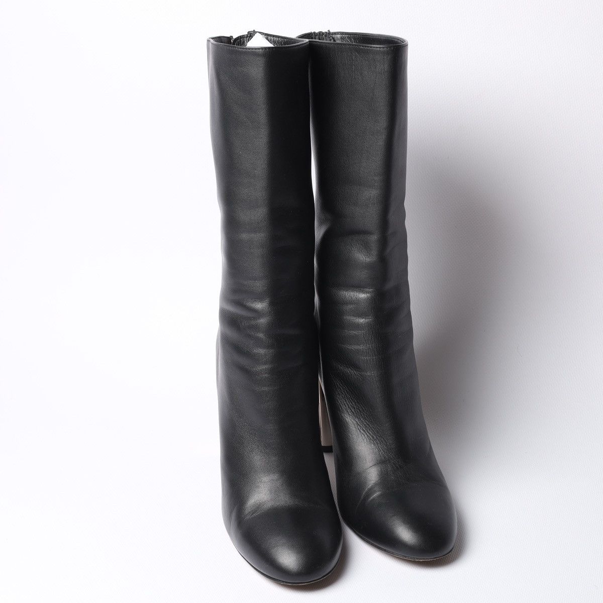 Alexander McQueen Alexander McQueen Black Mid-Calf Leather Boots Shoes Size US 7.5 / IT 37.5 - 4 Thumbnail