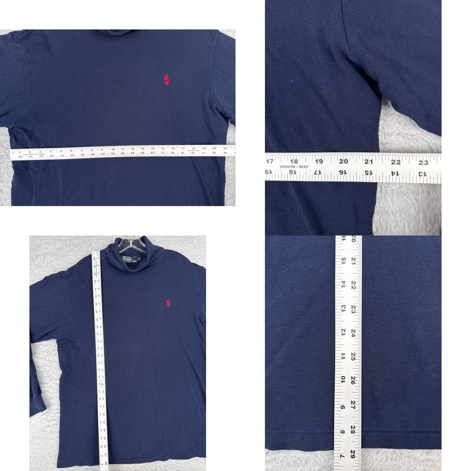 Ralph Lauren VINTAGE Ralph Lauren Polo Shirt Men M Blue Turtle Neck Knit Cotton USA Logo Embroidered Size US M / EU 48-50 / 2 - 8 Thumbnail