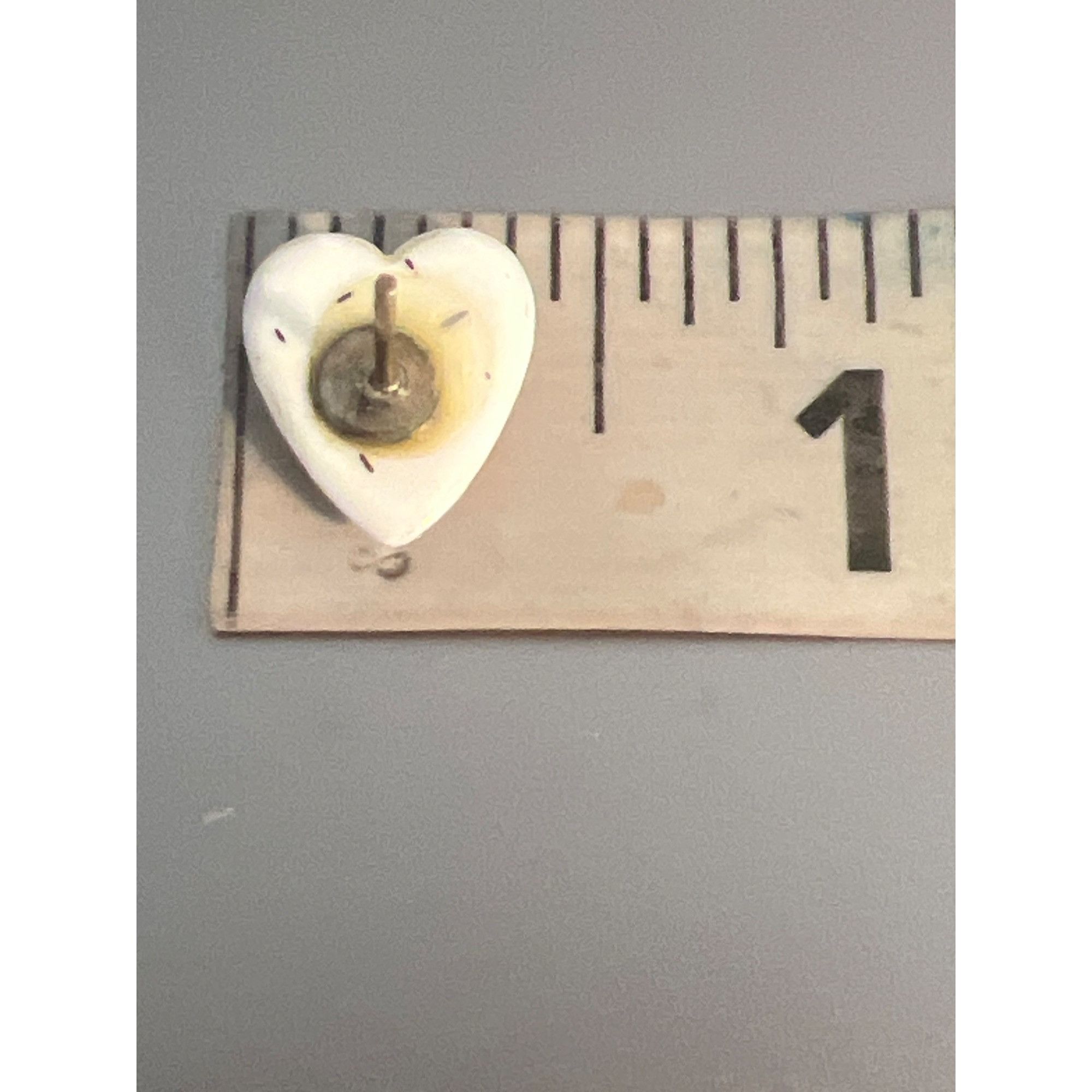 Other Vintage Porcelain Ceramic Heart Stud Earrings Hand Painted P Size ONE SIZE - 4 Thumbnail