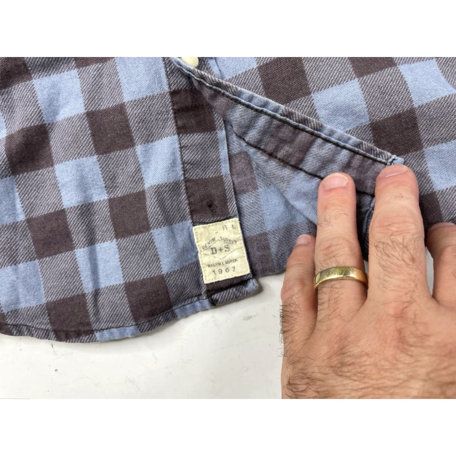 Ralph Lauren Denim & Supply Ralph Lauren Shirt Men Small Pearl Snap Plaid Cotton Western Cowboy Button-Up Long Sleeve Size US S / EU 44-46 / 1 - 3 Thumbnail