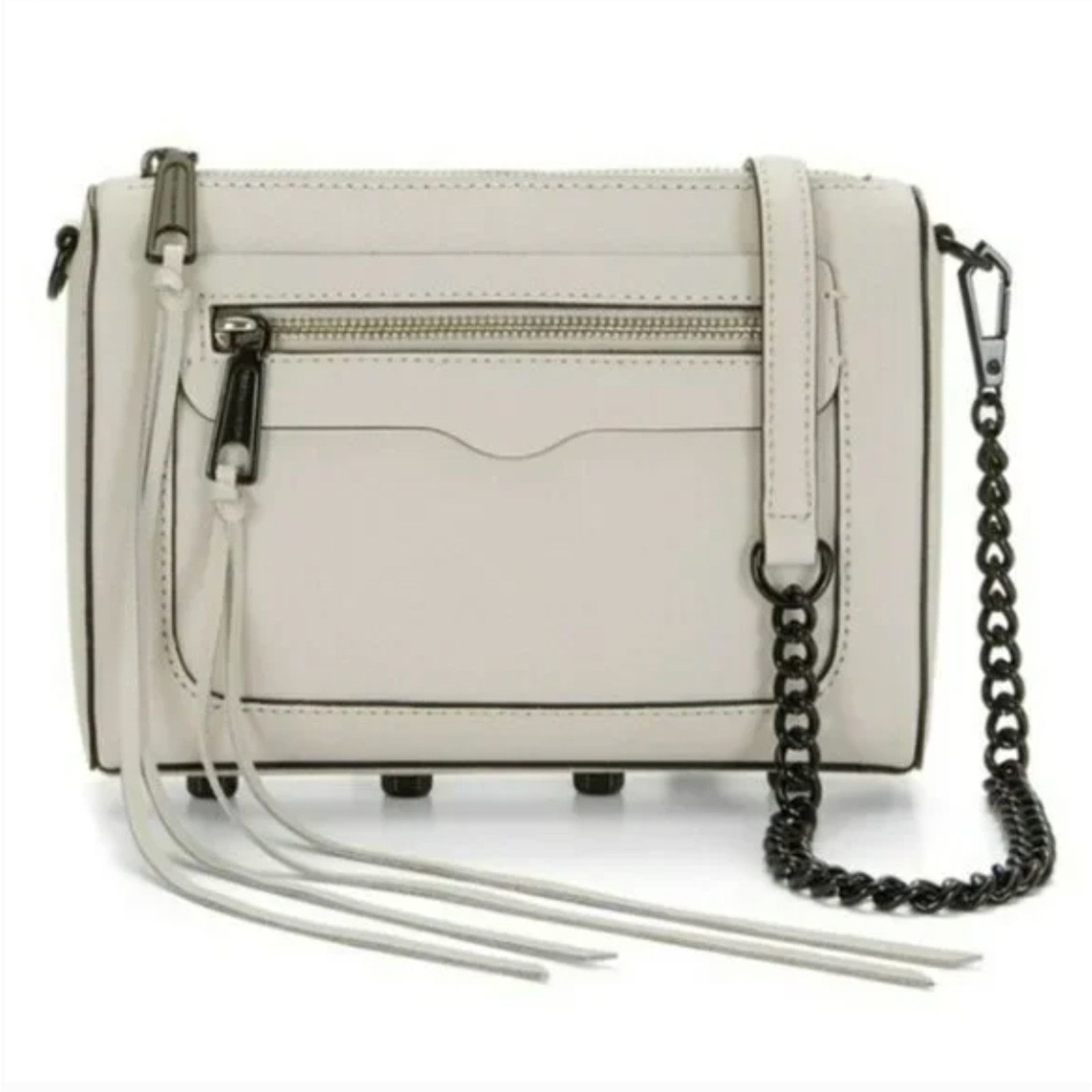 Rebecca Minkoff Rebecca Minkoff Avery Leather Crossbody Bag Putty Tan Black Size ONE SIZE - 1 Thumbnail