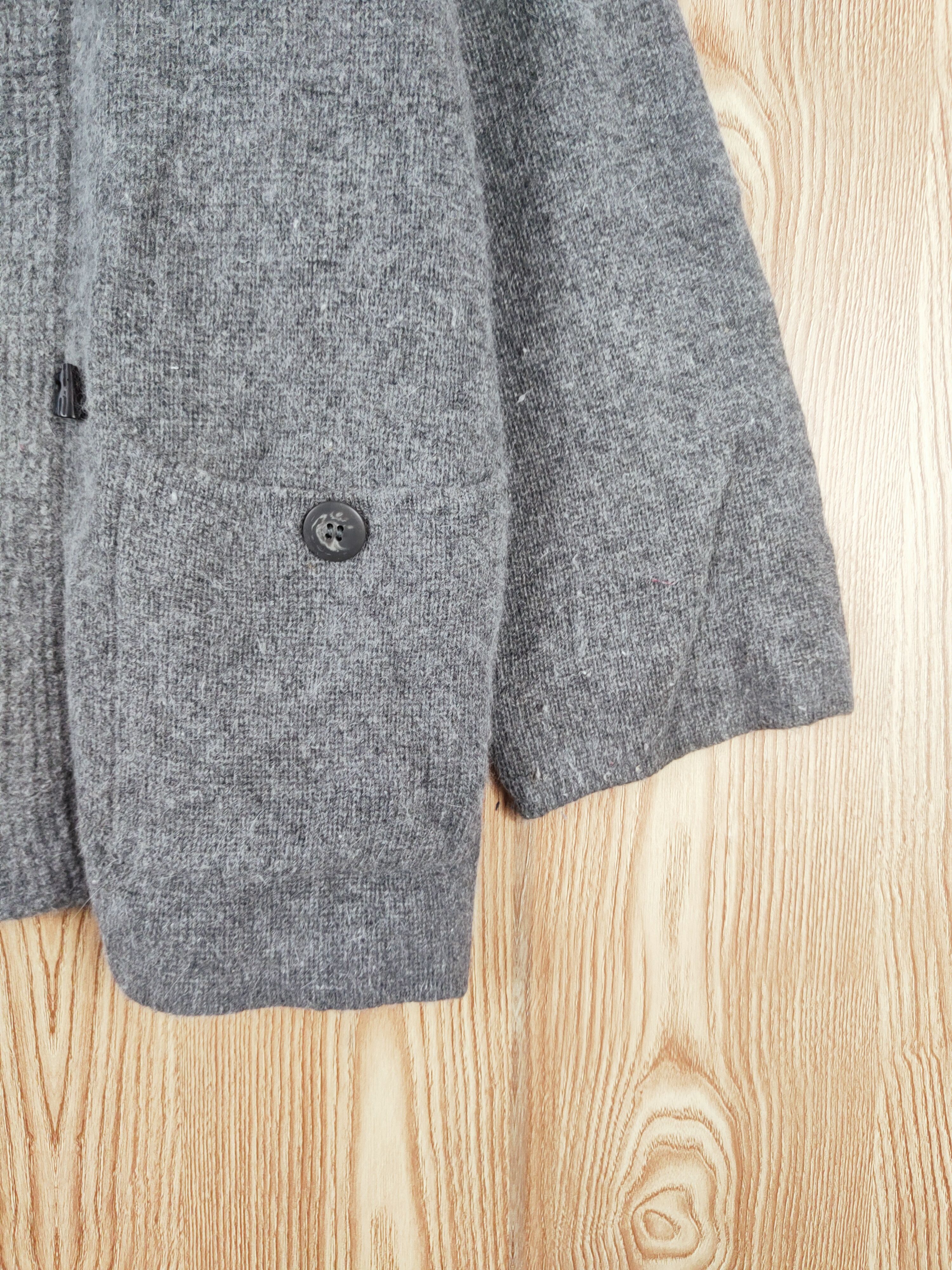 Japanese Brand Platane Gray Knitwear Hoodie Wool Duffle Cardigan #W158 Size US L / EU 52-54 / 3 - 8 Thumbnail