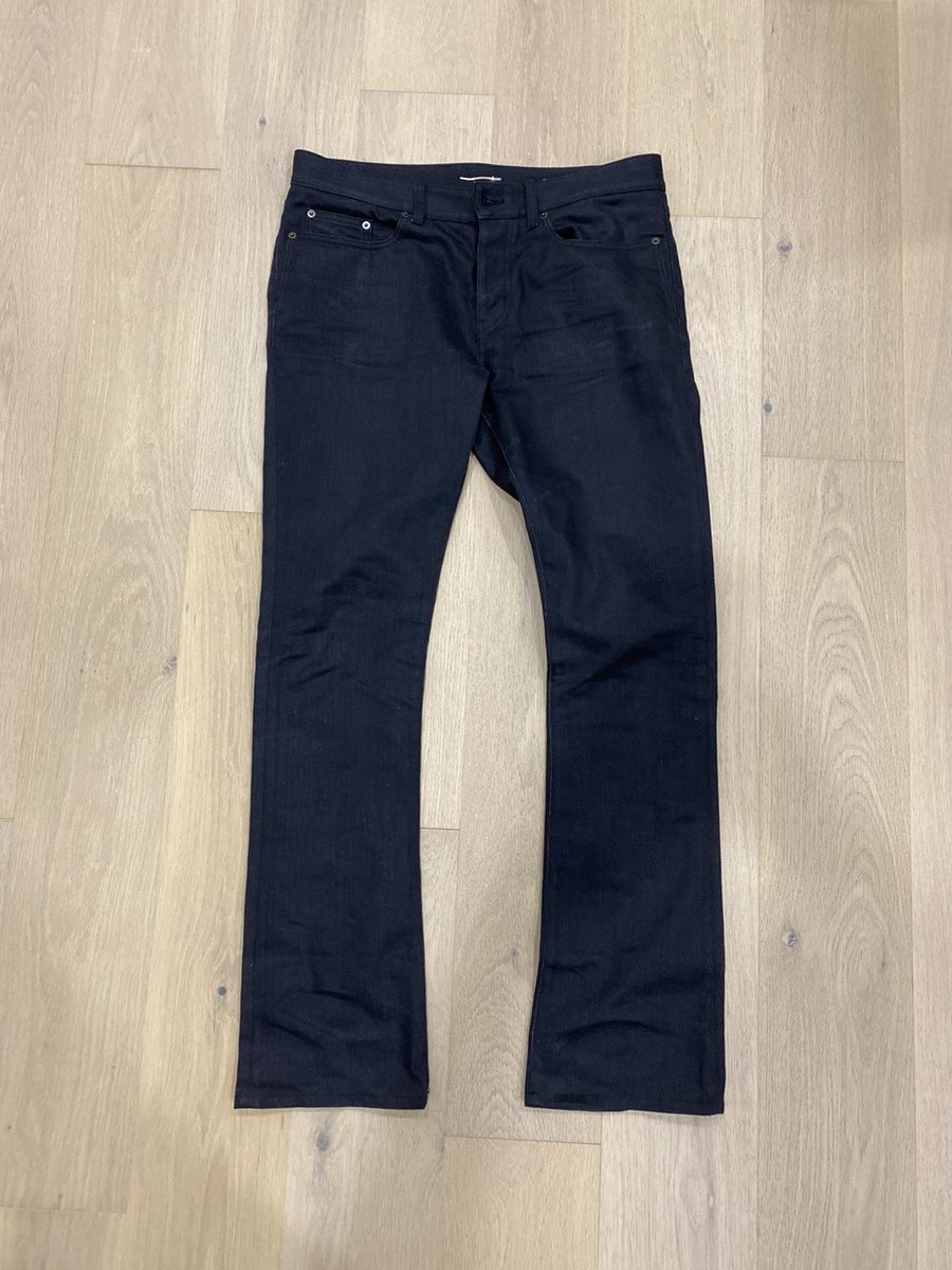 image of Anthony Vaccarello x Saint Laurent Paris Saint Laurent Raw Black D17 Bootcut Flared Denim (Size 33)