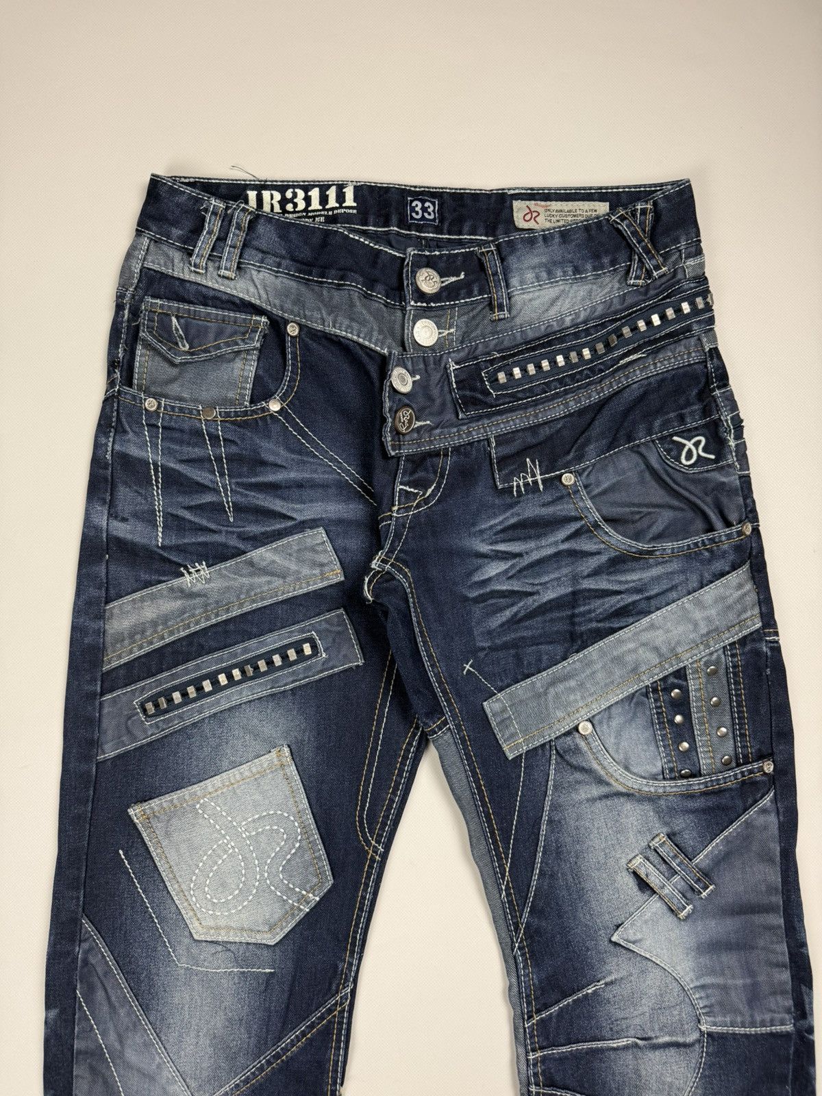 Japanese Brand J-Rag Men’s Japanese Style Multipocket Patchwork Jeans Size US 33 - 5 Thumbnail