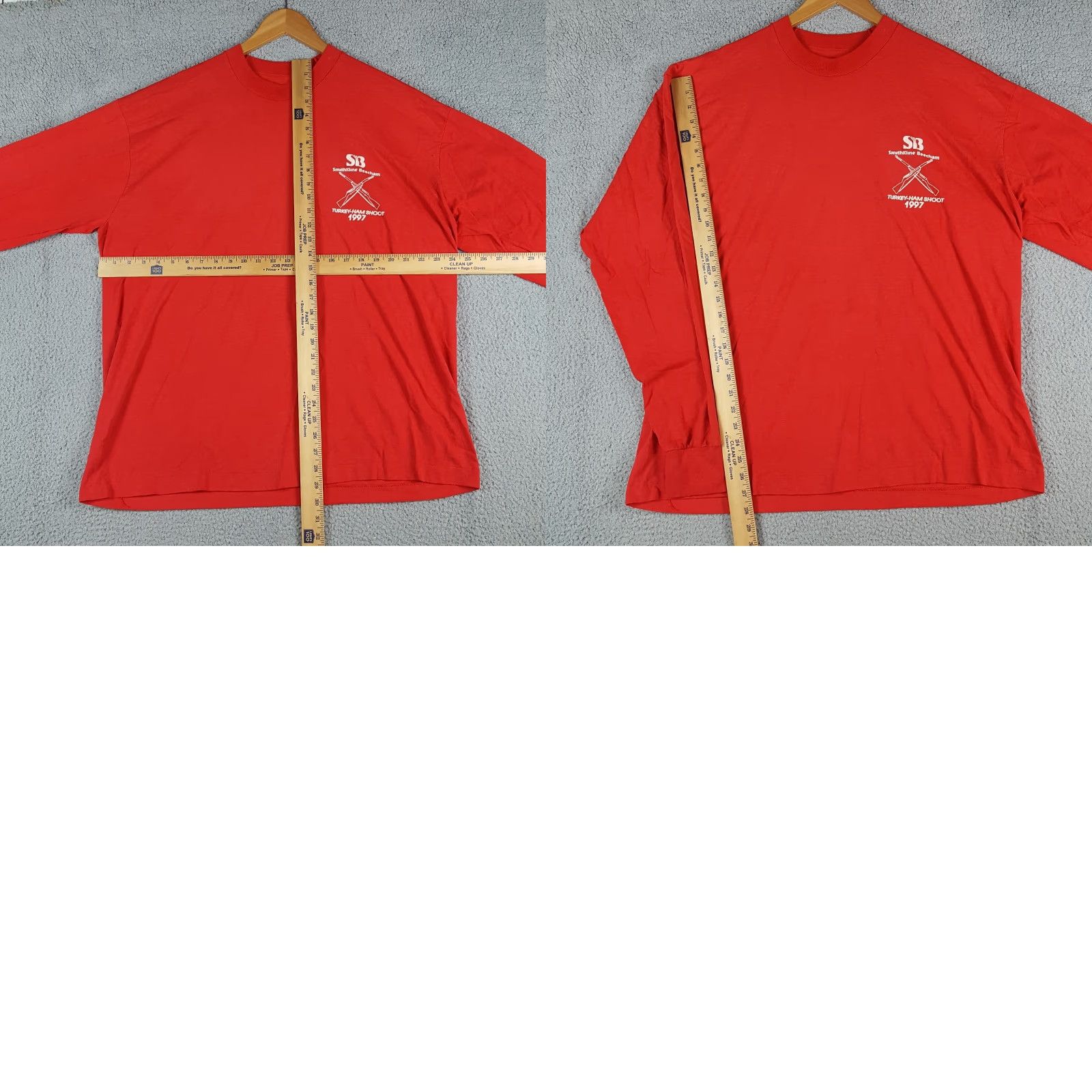 Vintage VINTAGE Turkey Ham Shoot Hunting Long Sleeve Men's 2XL Red Gun T Shirt Size US XXL / EU 58 / 5 - 8 Thumbnail