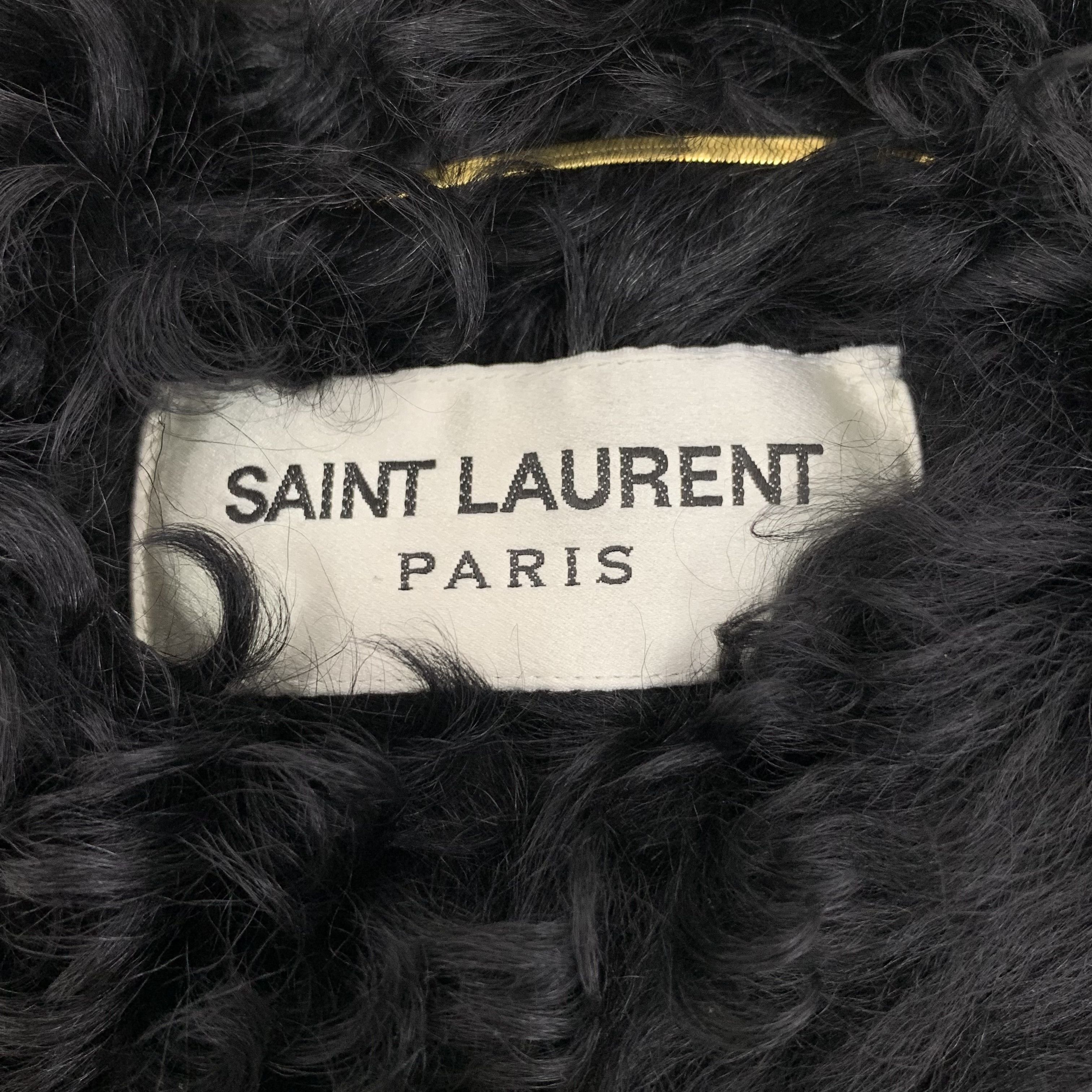 Saint Laurent Paris Saint Laurent Shearling Vest Jacket Black (S) Size S / US 4 / IT 40 - 2 Thumbnail