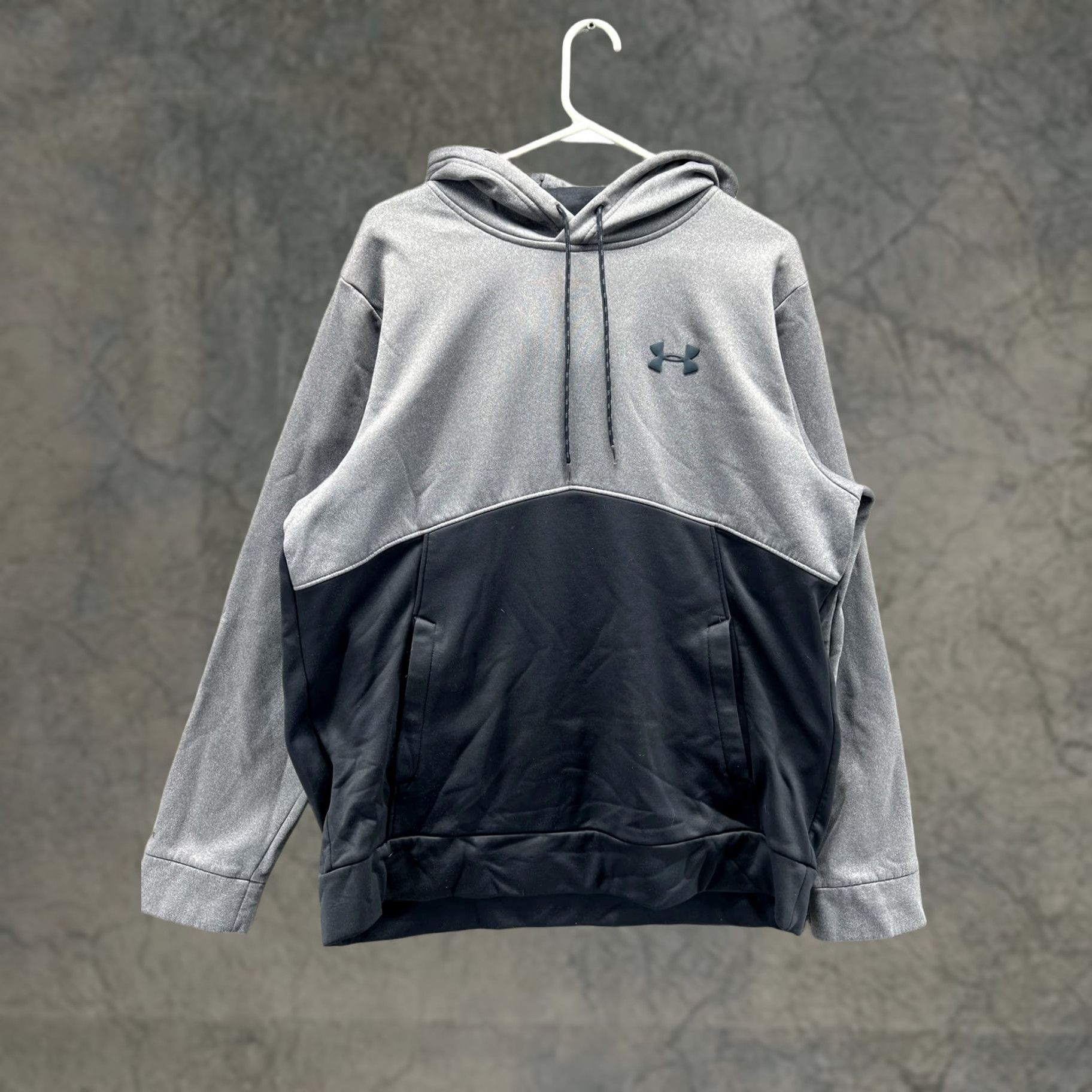 Under Armour Under Armour Hoodie Mens Large Gray Black ColdGear Pullover Fleece Sweatshirt Size US L / EU 52-54 / 3 - 1 Thumbnail
