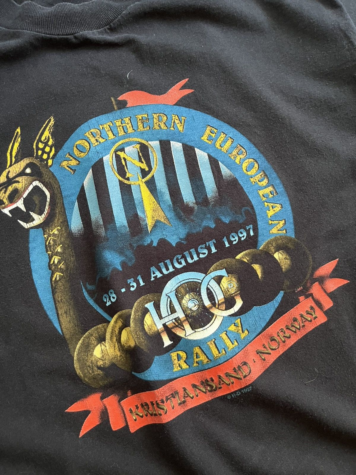 Harley Davidson vintage 1997 HARLEY DAVIDSON Northern European Rally tee Size US M / EU 48-50 / 2 - 5 Thumbnail