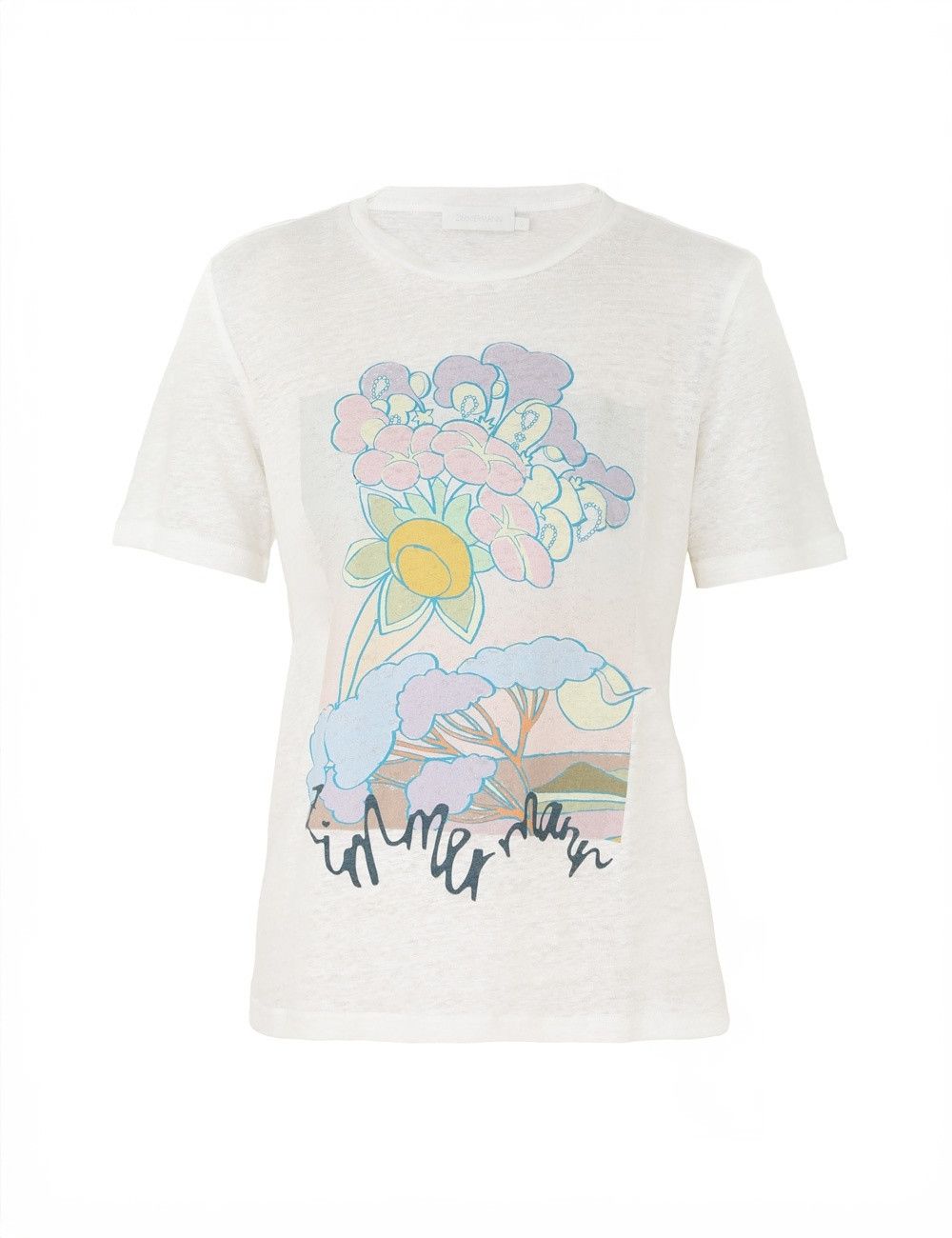 Zimmermann oc11z0525 Pop Printed Straight T-Shirt in Multicolor Size S / US 4 / IT 40 - 1 Thumbnail