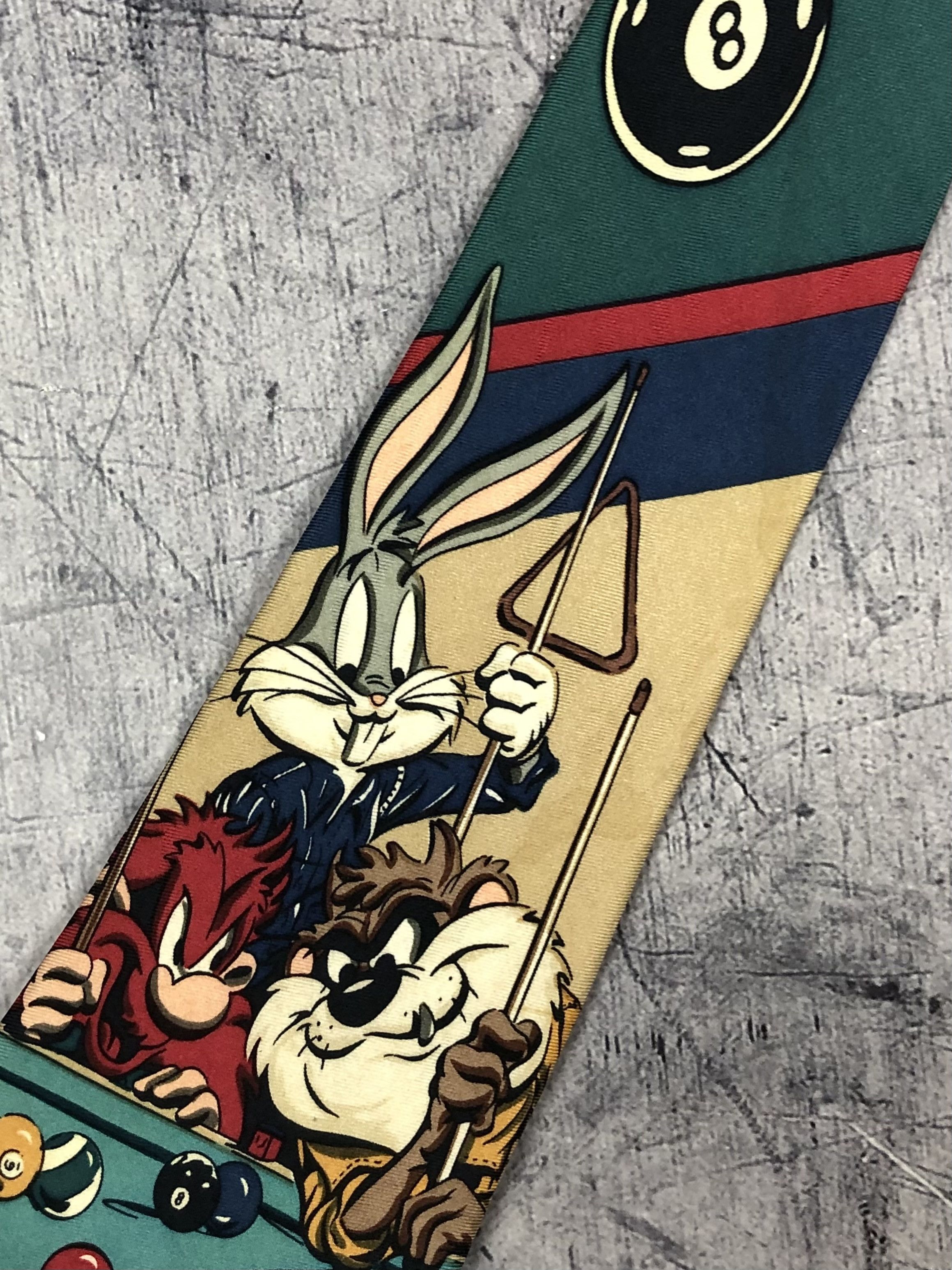 Warner Bros Vintage 1992 Warner Bros Billiards Looney Tunes Tie Size ONE SIZE - 1 Thumbnail