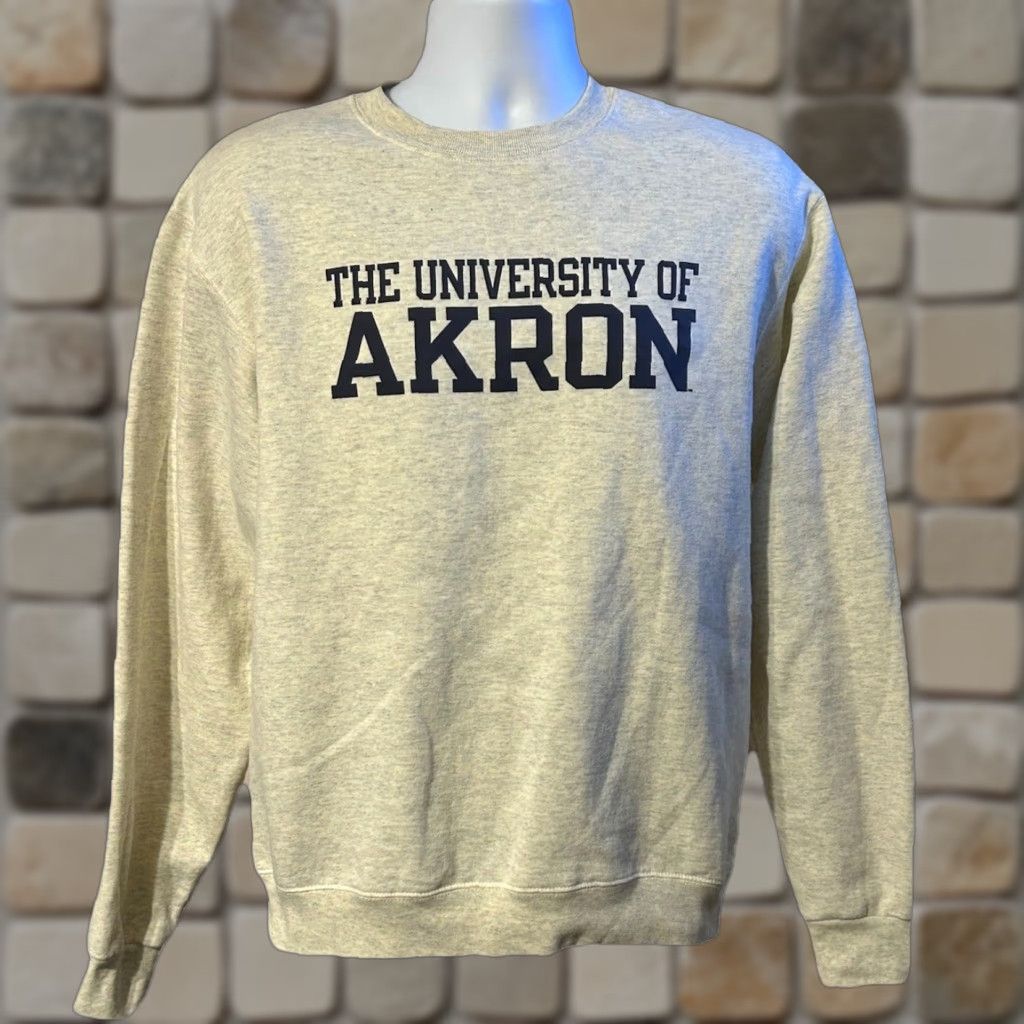 Champion VINTAGE Champion Sweatshirt University Of Akron Pullover Heather Creme Creme Crew Neck Unisex Adults Medium Size US M / EU 48-50 / 2 - 1 Thumbnail
