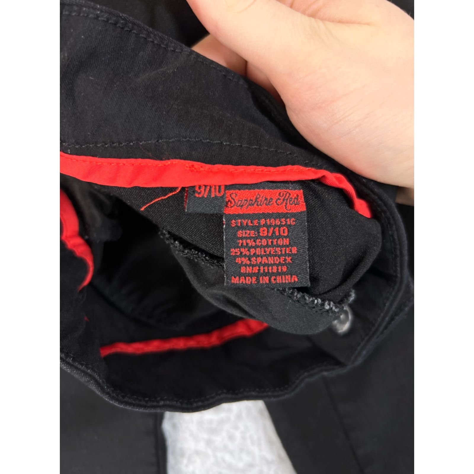 Vintage Sapphire Red Brand Womens Pants Chino Flared Cotton Blend Mid Rise Casual 9 Black Size 30" / US 8 / IT 44 - 4 Thumbnail