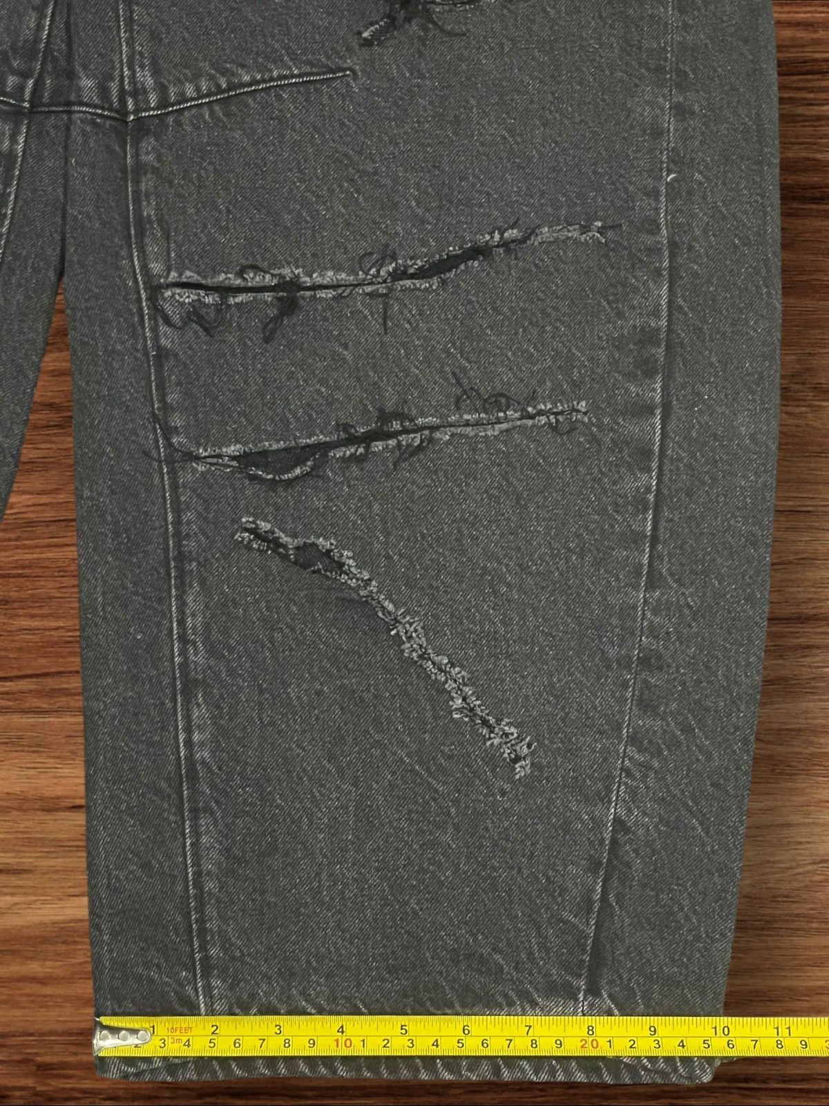 Japanese Brand ⚡️Crazy⚡️Vintage Japanese Brand Trash Black Wash Barrel Jeans Size US 31 - 14 Thumbnail