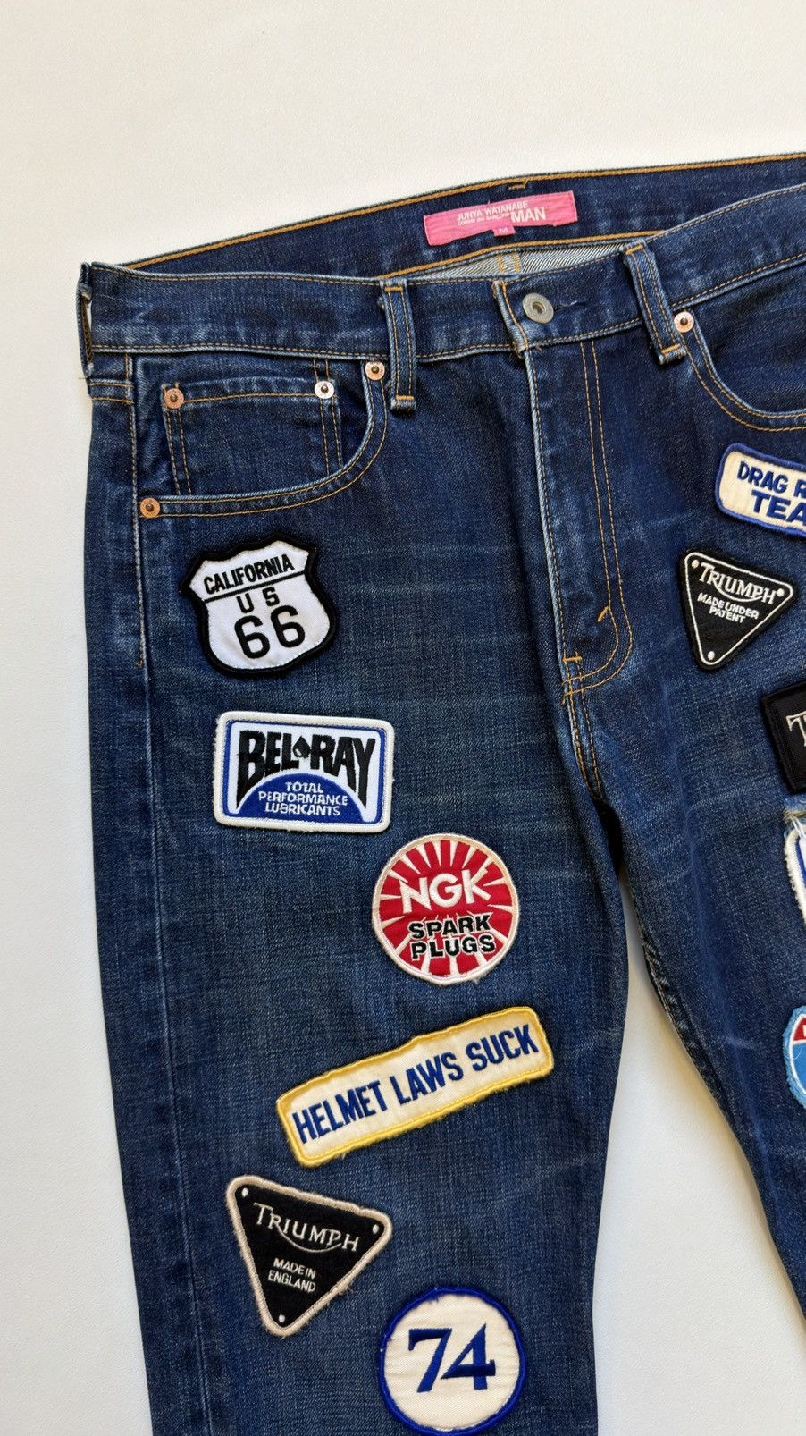 Comme des Garcons 02 ‘Triumph Motorcycles Patch’ Denim Jeans Size US 32 / EU 48 - 4 Thumbnail