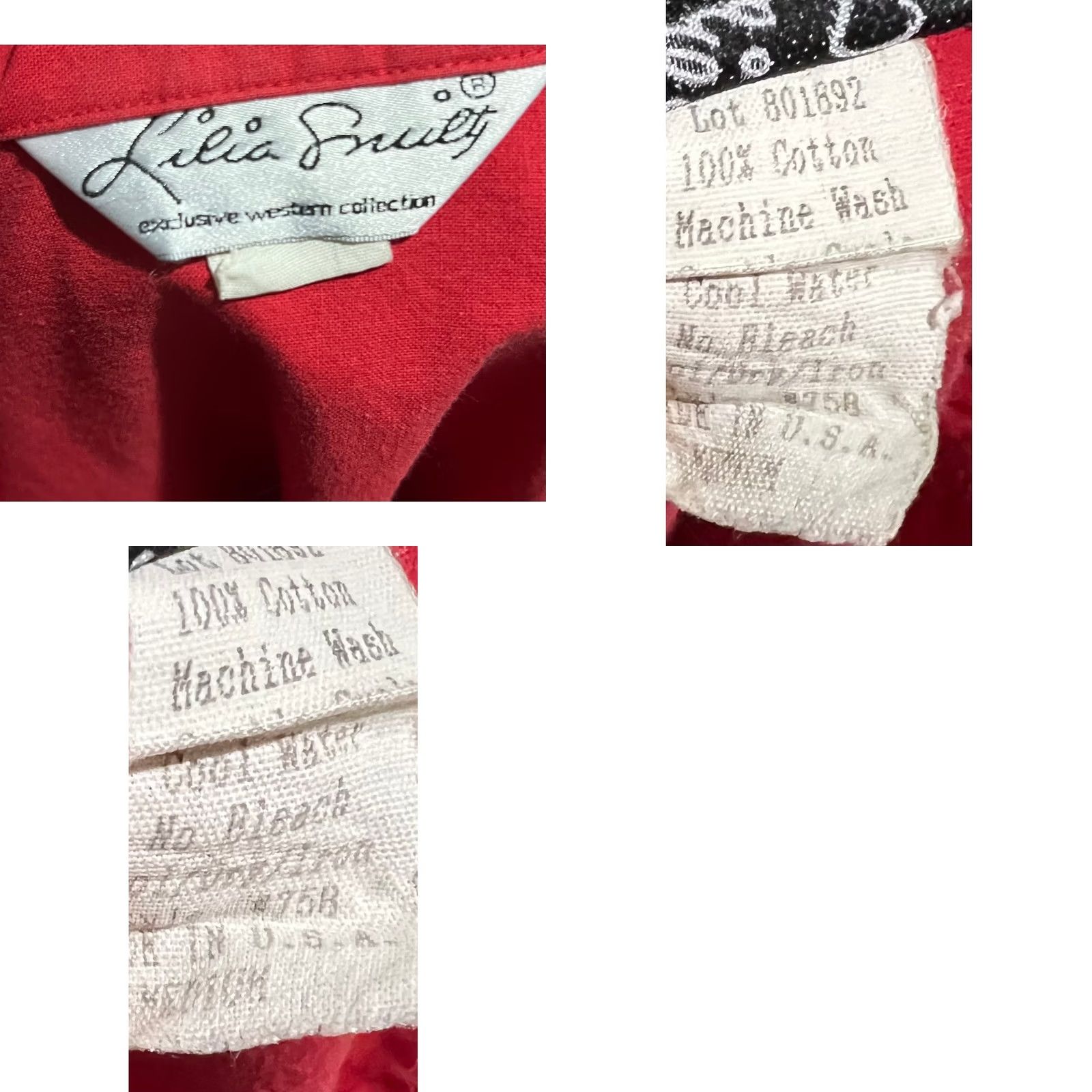 Vintage VINTAGE Lilia Smitty Western Shirt Top Red Cowgirl Studded Embroidered Womens M Shirt Size M / US 6-8 / IT 42-44 - 8 Thumbnail