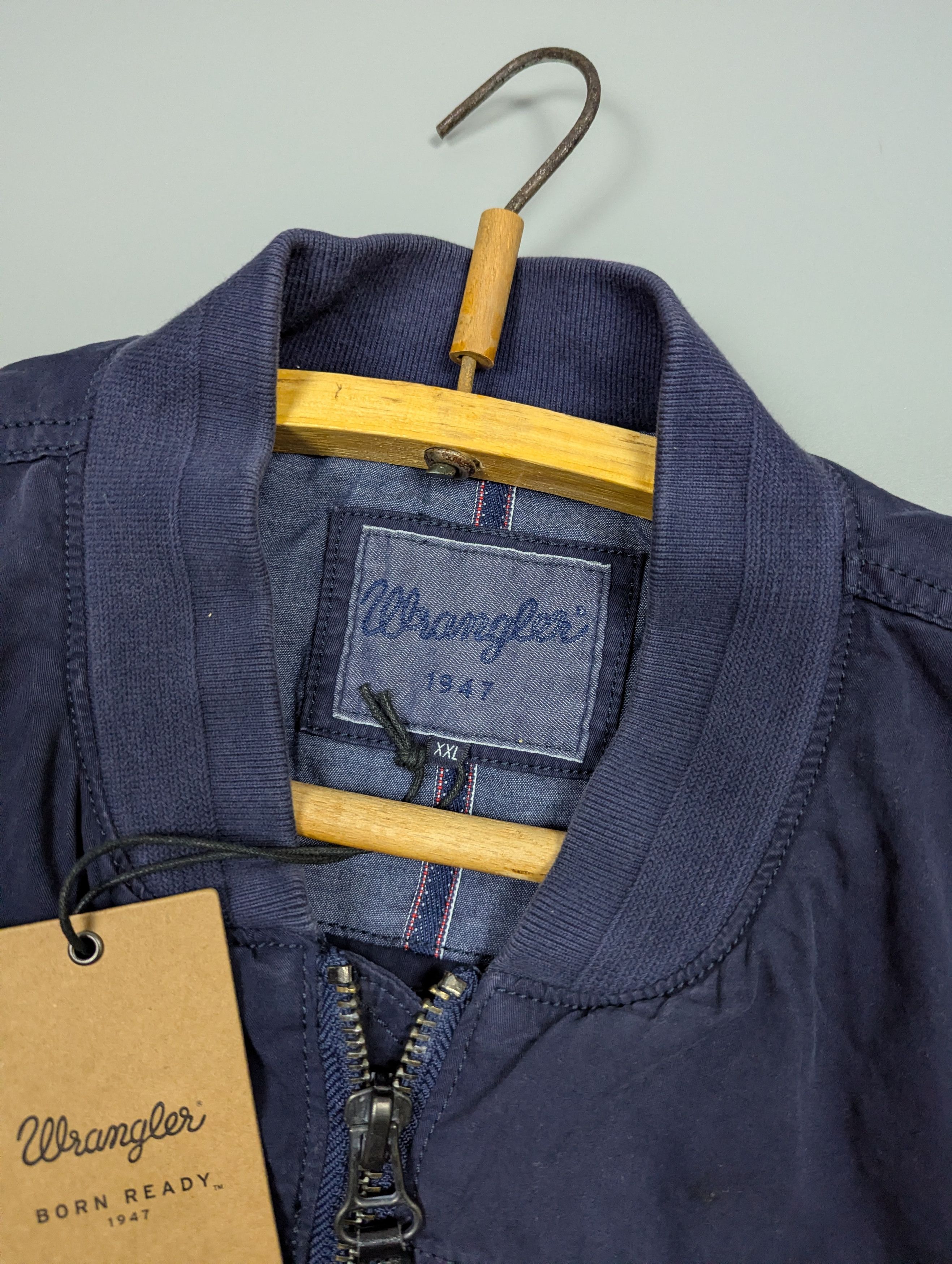Wrangler Wrangler Vintage Style Navy Bomber Jacket Lightweight Cotton Size US XXL / EU 58 / 5 - 8 Thumbnail