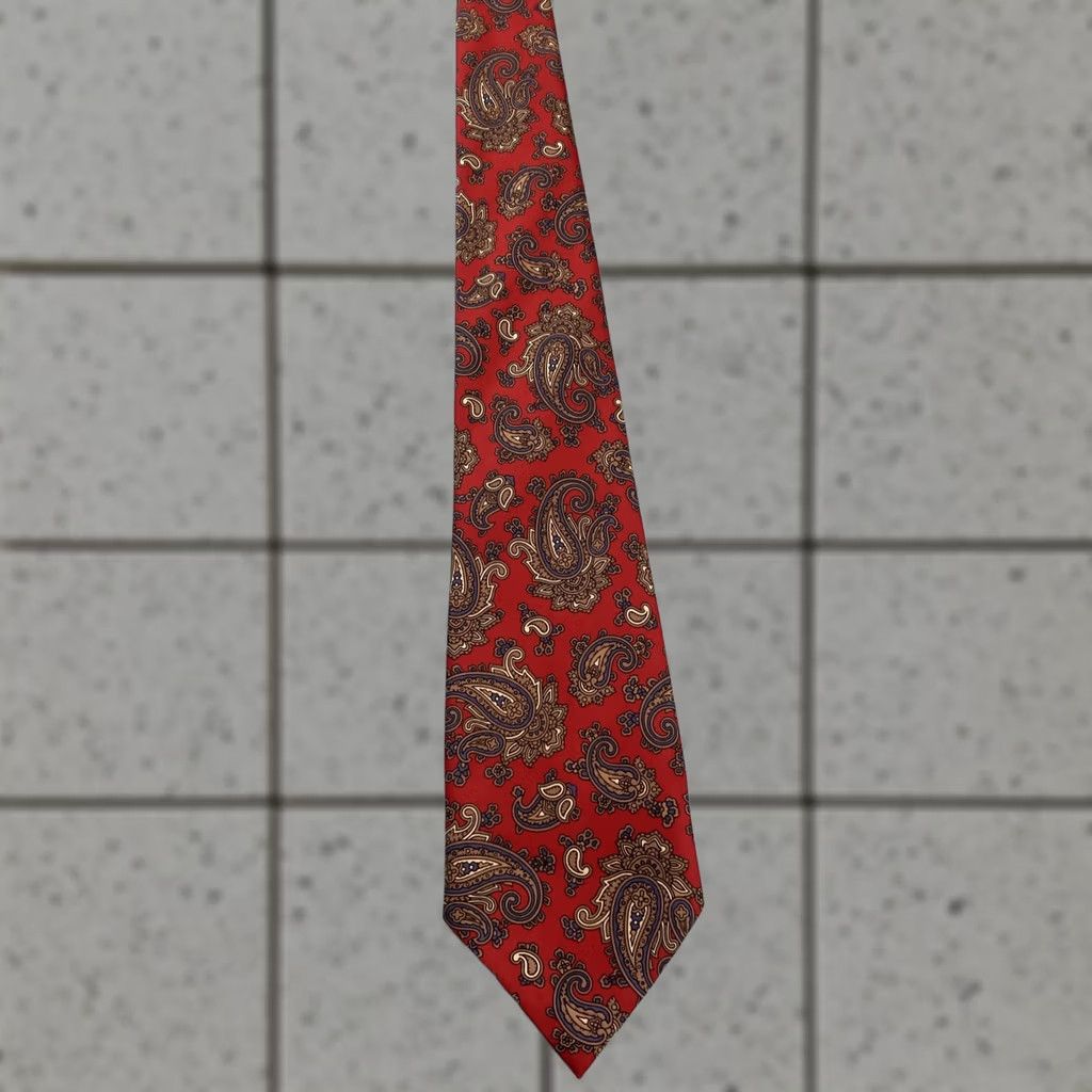 Vintage VINTAGE Christopher Hayes Tie Main Selling Point Paisley Silk Italy Red Blue White Classic 4x59 Mens NeckTie 1980s 1990s Western# Size ONE SIZE - 1 Thumbnail