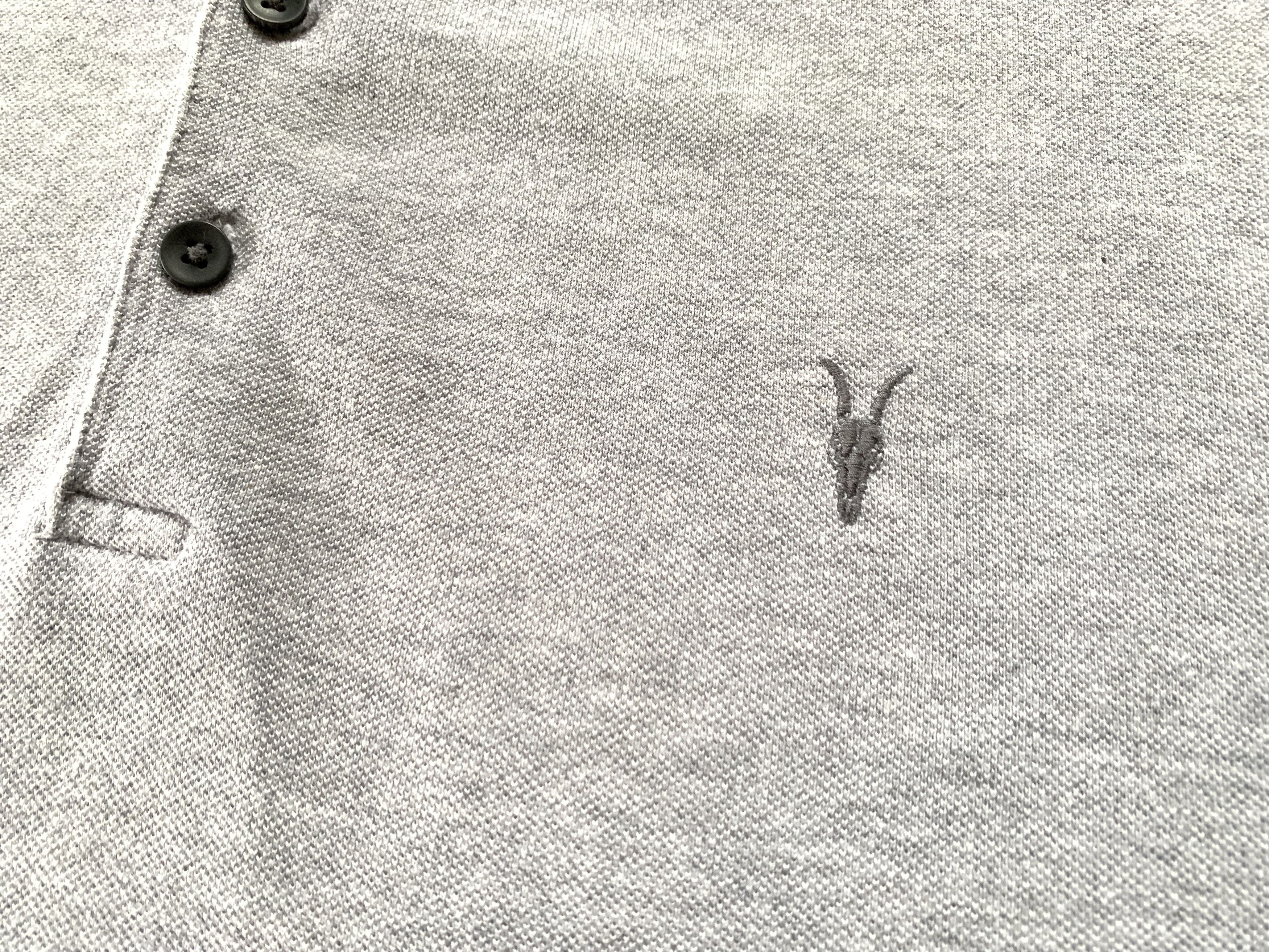 Allsaints × Designer Allsaints Cotton Grey PoloT Shirt Size US XL / EU 56 / 4 - 5 Thumbnail